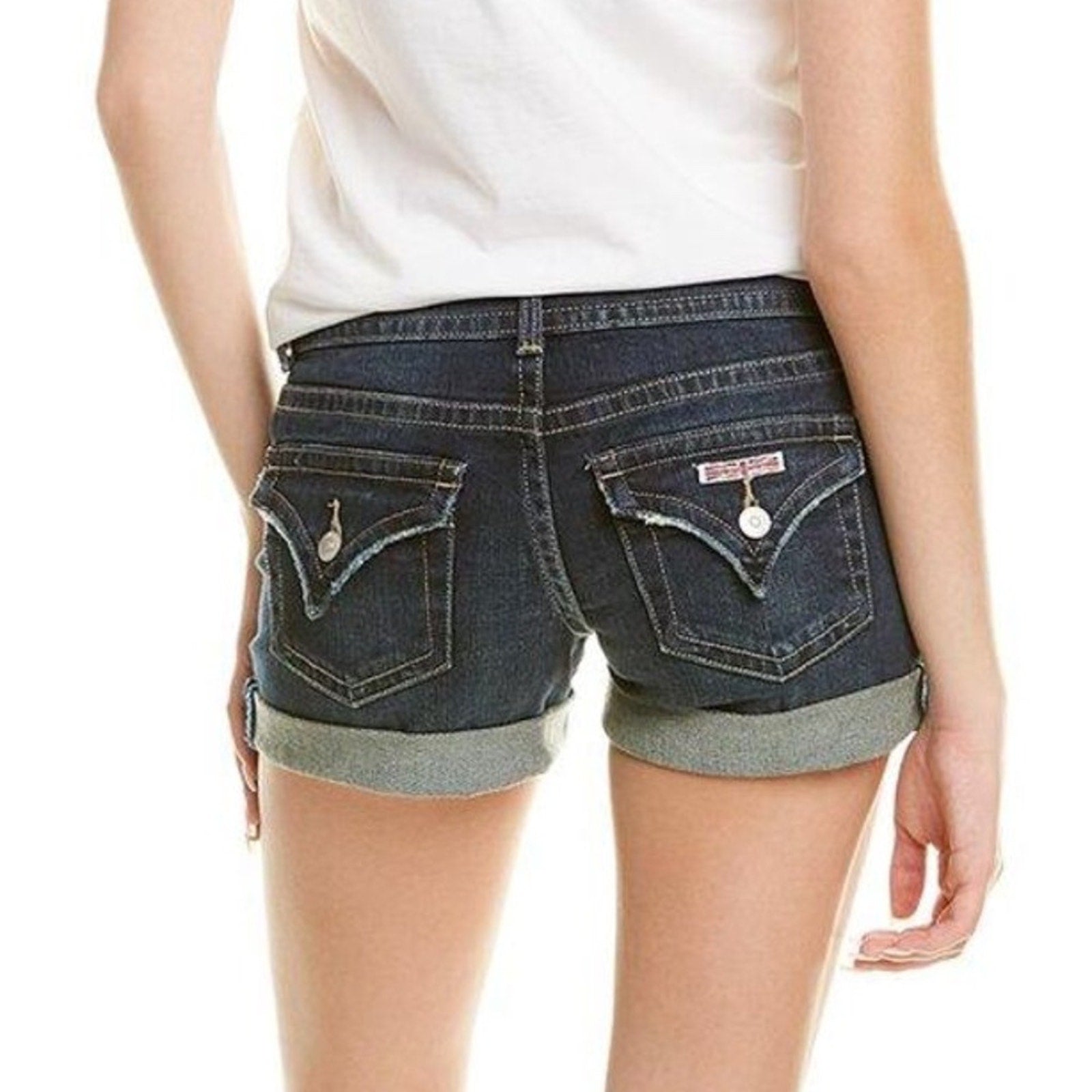 NWT Hudson Jeans Rolled Cuff Denim Ruby Shorts DEBORAH 24 NWT $145
