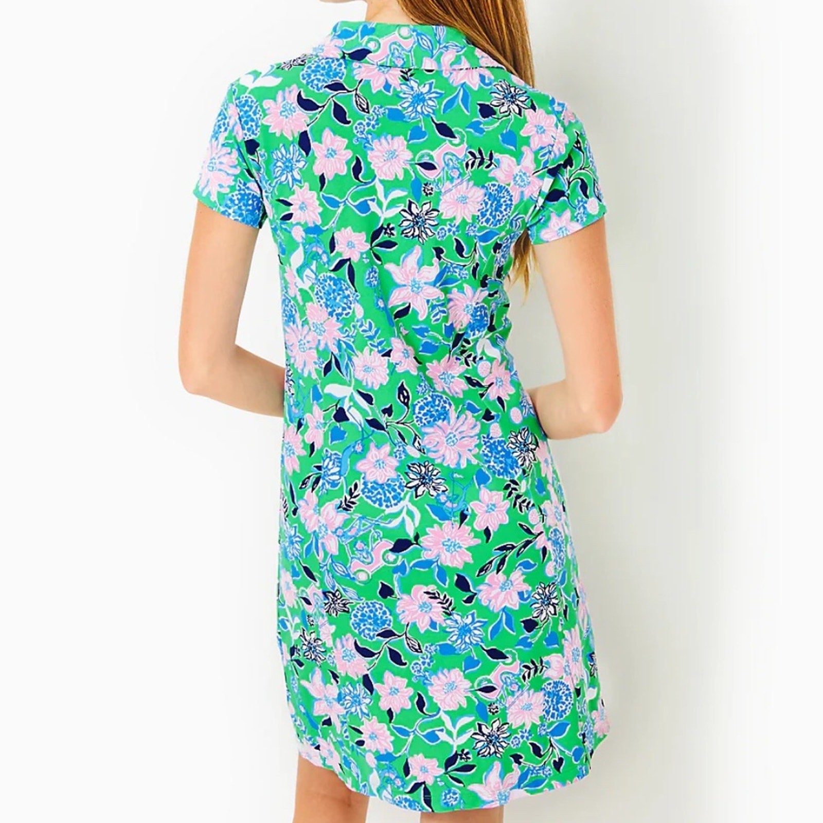 Lilly Pulitzer FRIDA SCALLOP POLO DRESS, SPEARMINT GOLF TILL YOU DROP - small