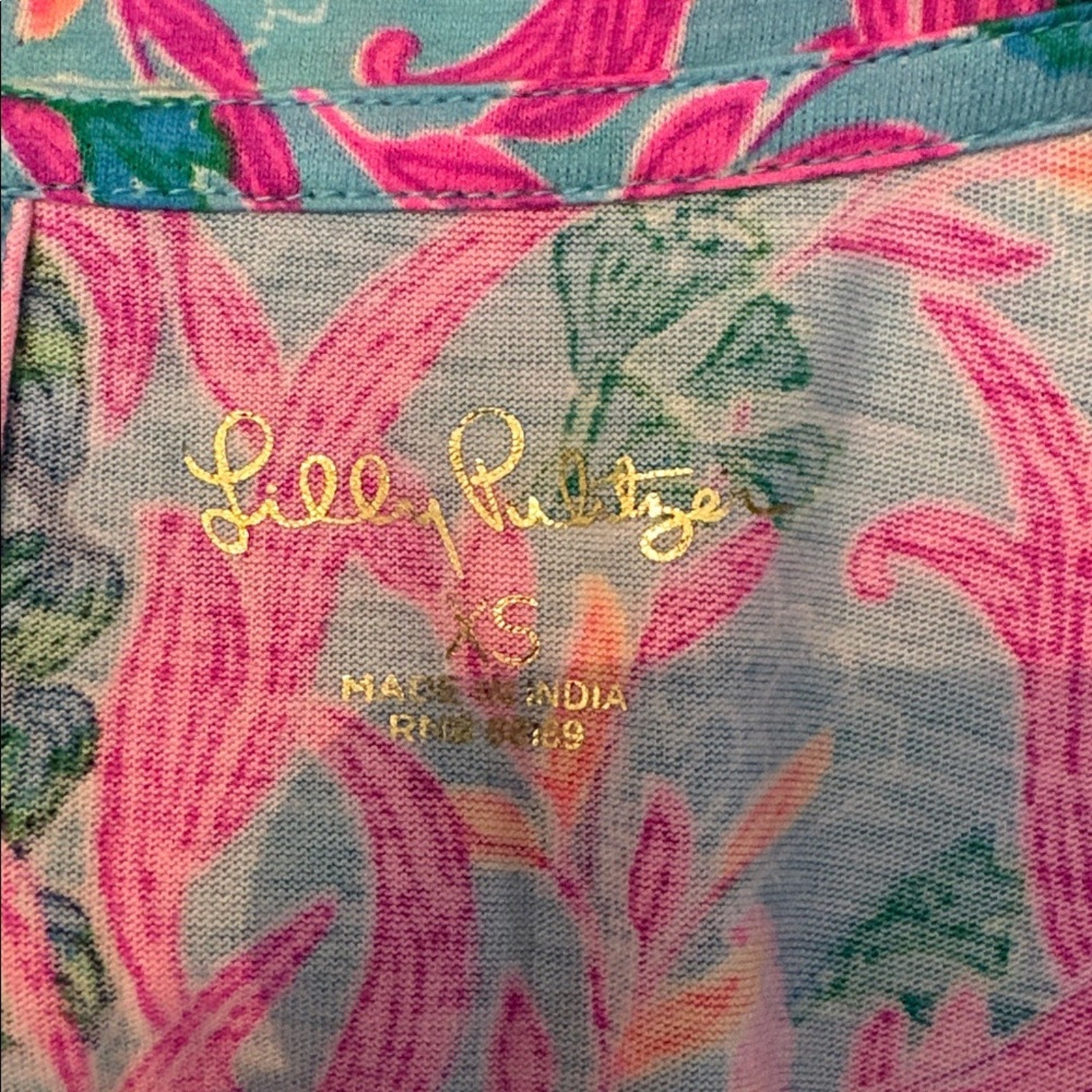 Lilly Pulitzer Tessa Multi Seaweed Samba Pima Knit V-Neck Shirt Dress - XS