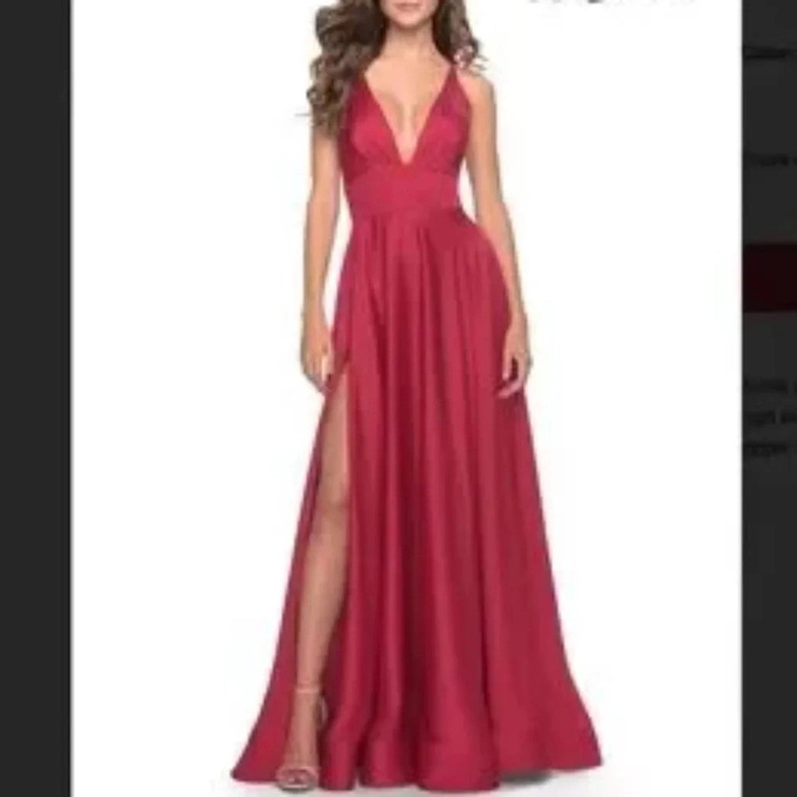 NWT La Femme 28607 Strappy Back Satin Ballgown - size 2