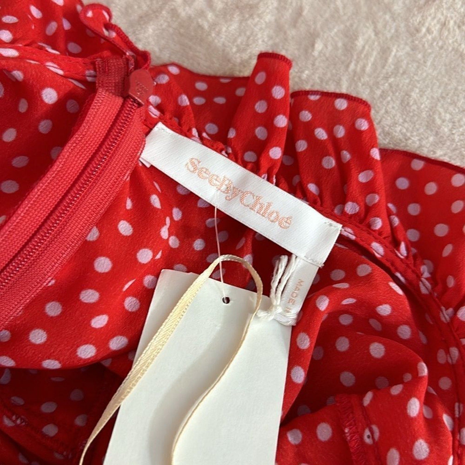 NEW See By Chloe - Polka-dot crêpe midi dress - size 10 (US) / 42 (FR)
