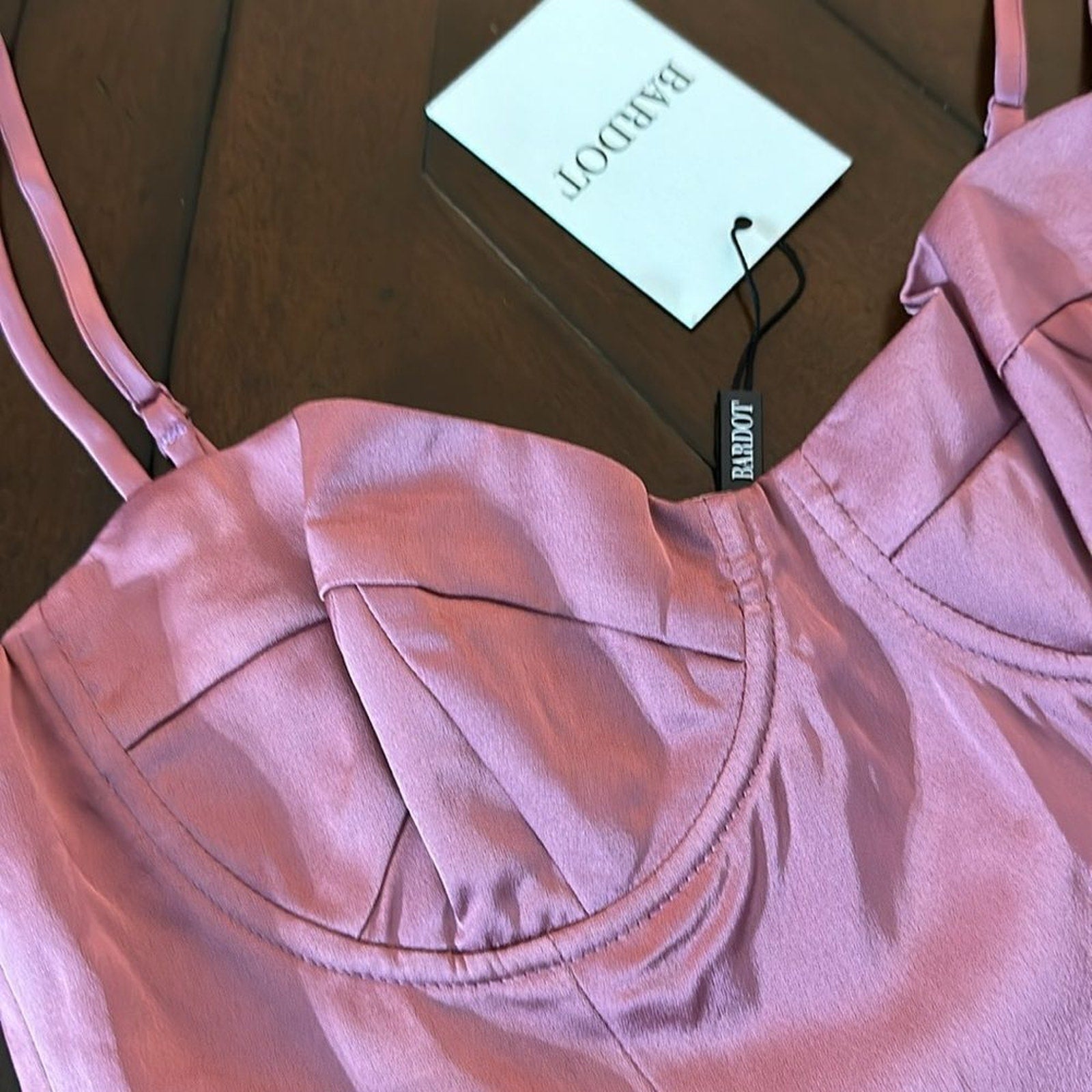 NWT Bardot Landon Structured Bodysuit In Mauve - size 4/small