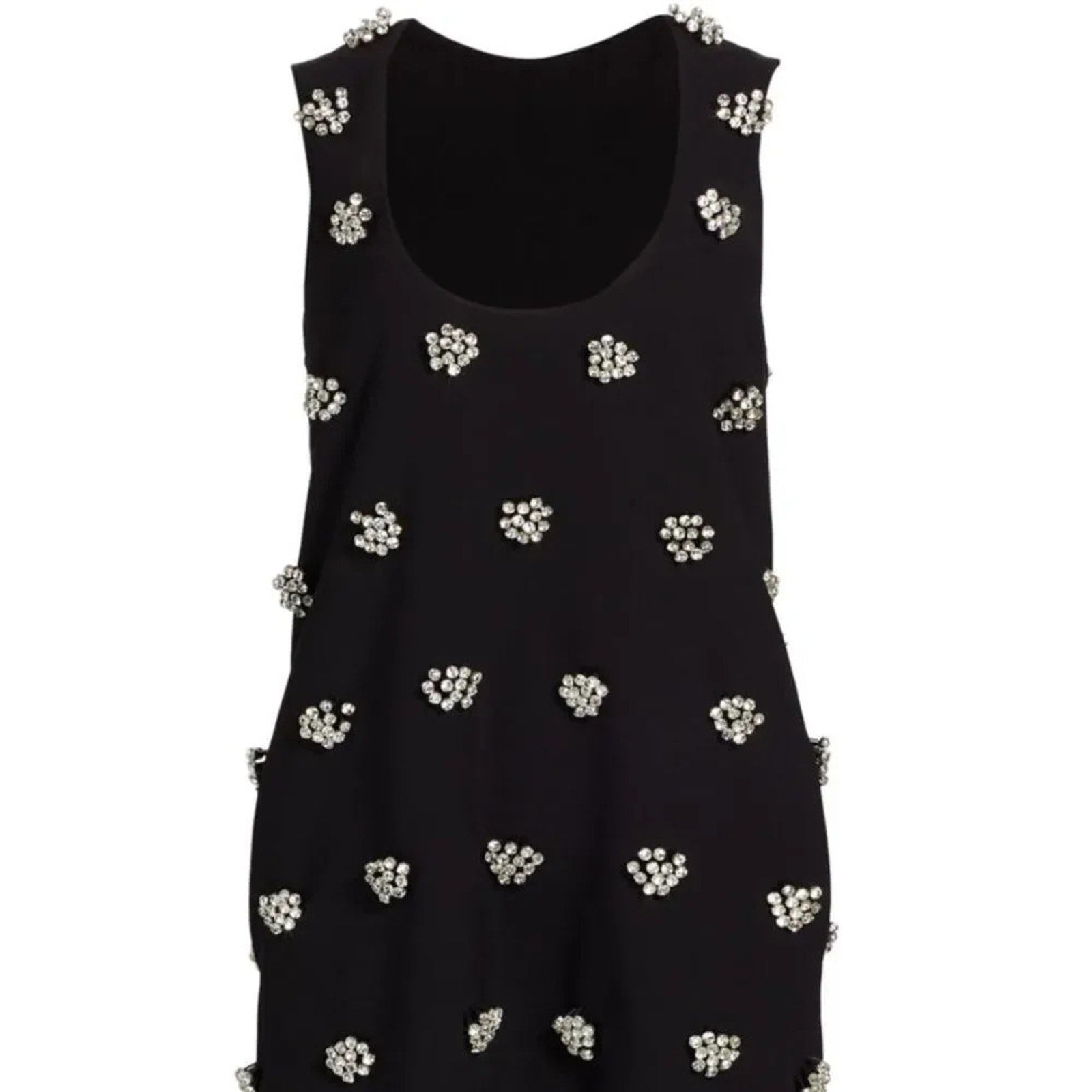 NEW Brandon Maxwell The Sherry Rhinestone Floral Wool Blend Dress - size 8