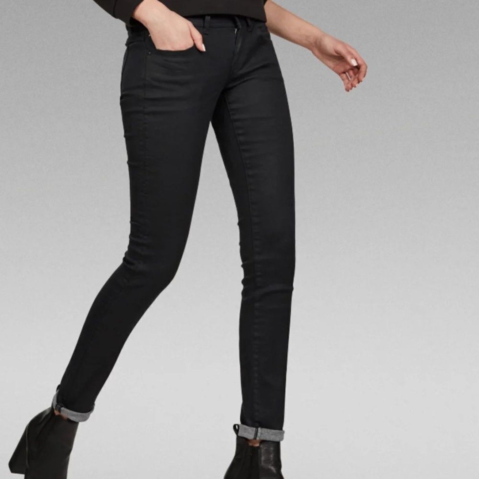 NWT RAW G-STAR LYNN MID WAIST SKINNY JEANS - size W 25 / L 32