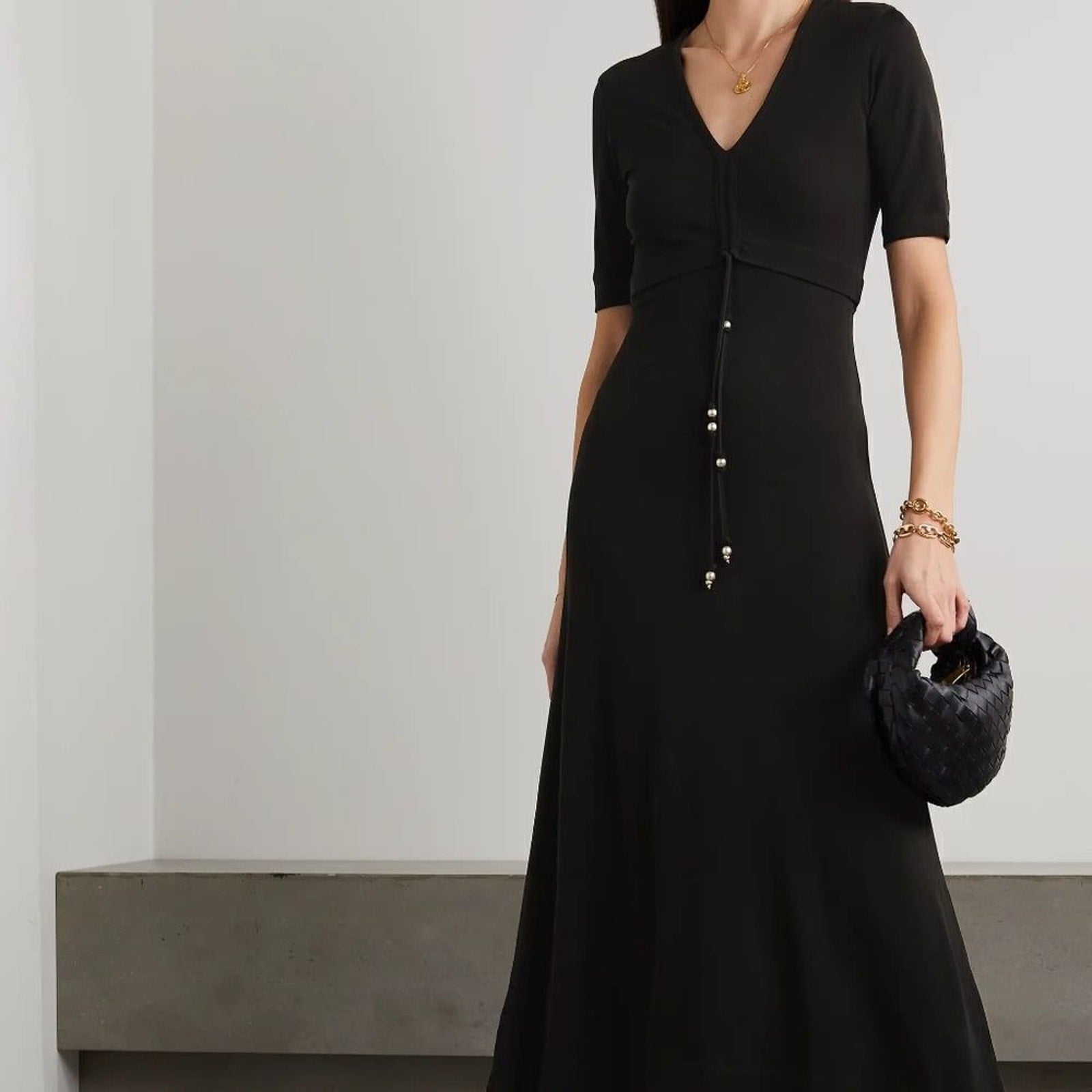 NWT ALTUZARRA Panya ruched jersey maxi dress - size 14 (FR 46)