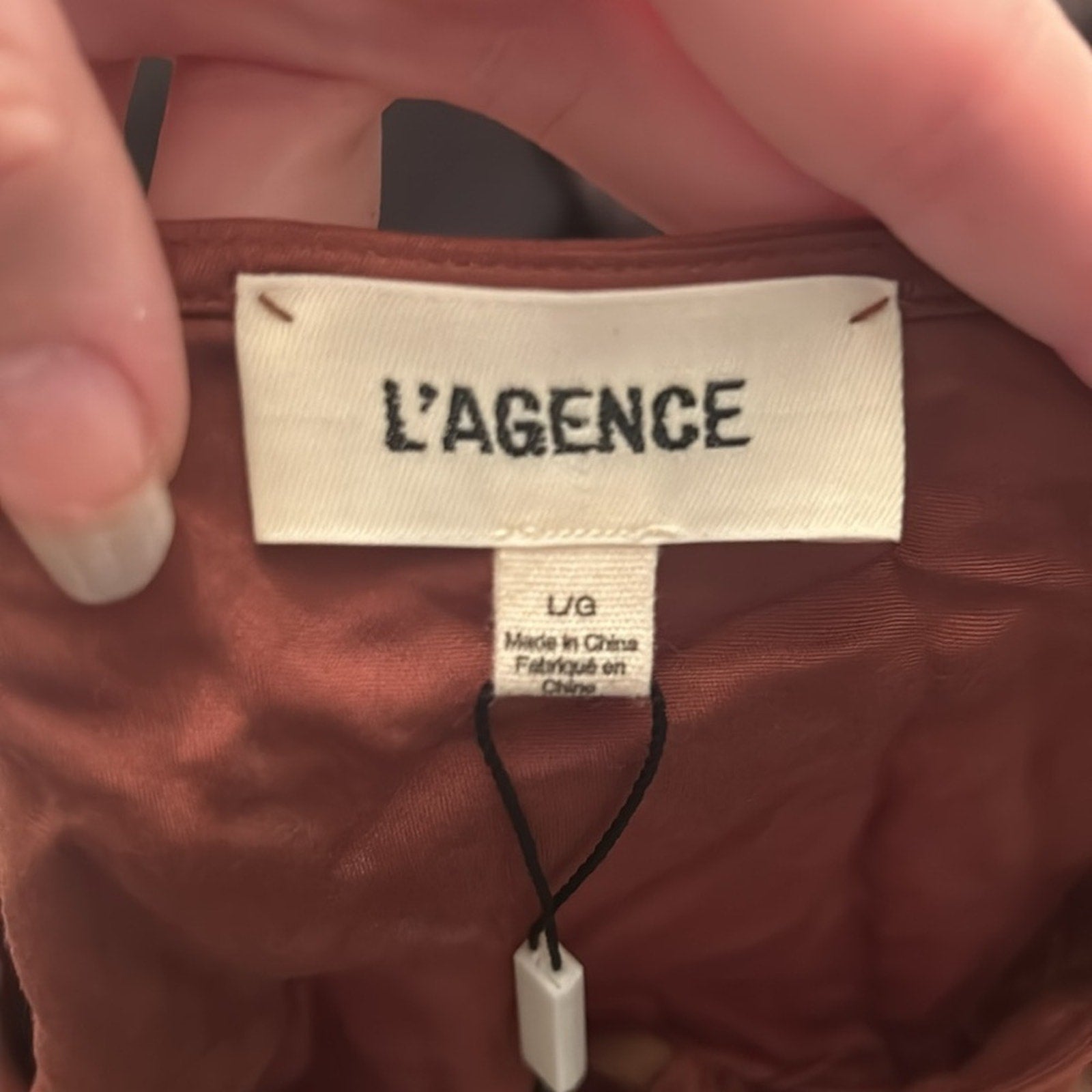 NWT L'AGENCE Kerry Kaftan Dress in Hickory - size Large