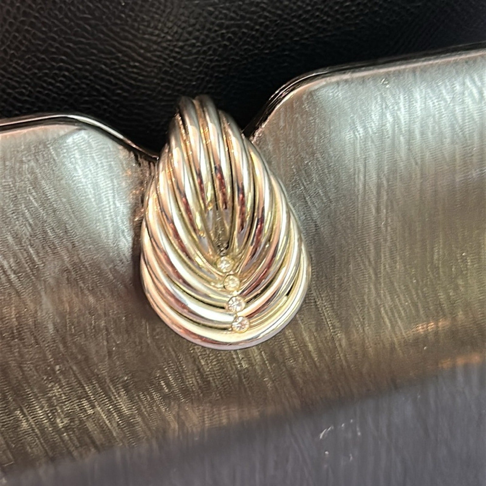 Rodo Metallic Dark Silver with Silver Pendant Crossbody