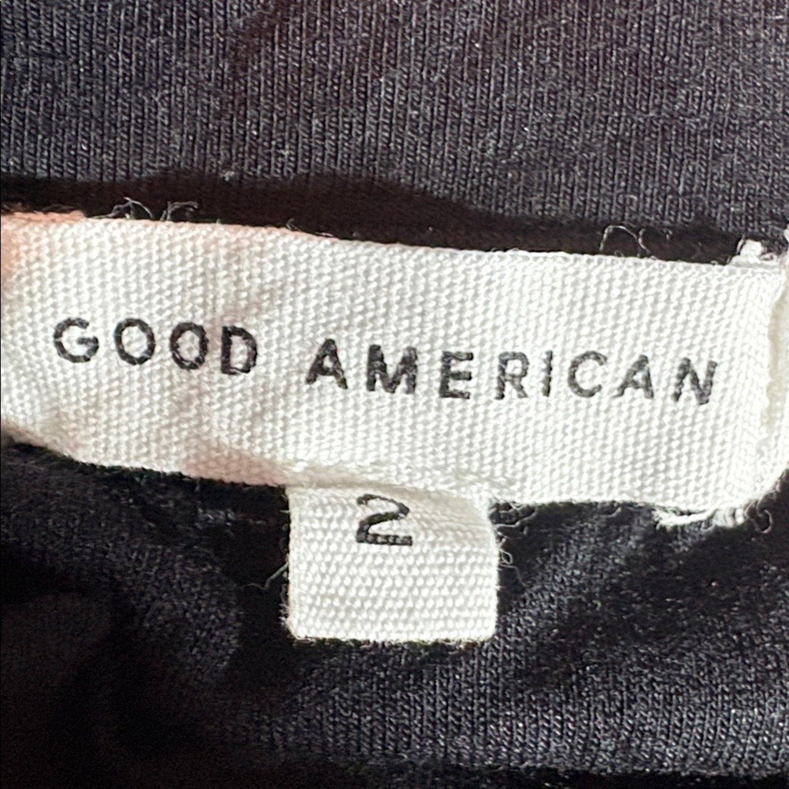 Good American Long Sleeve Bodycon Mock Neck Dress in Black - size 2 (M)