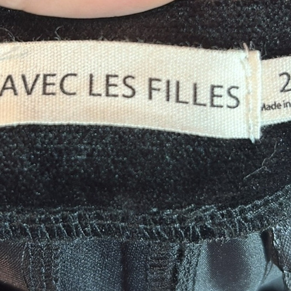 NWT Avec Les Filles black velvet pants - size 2