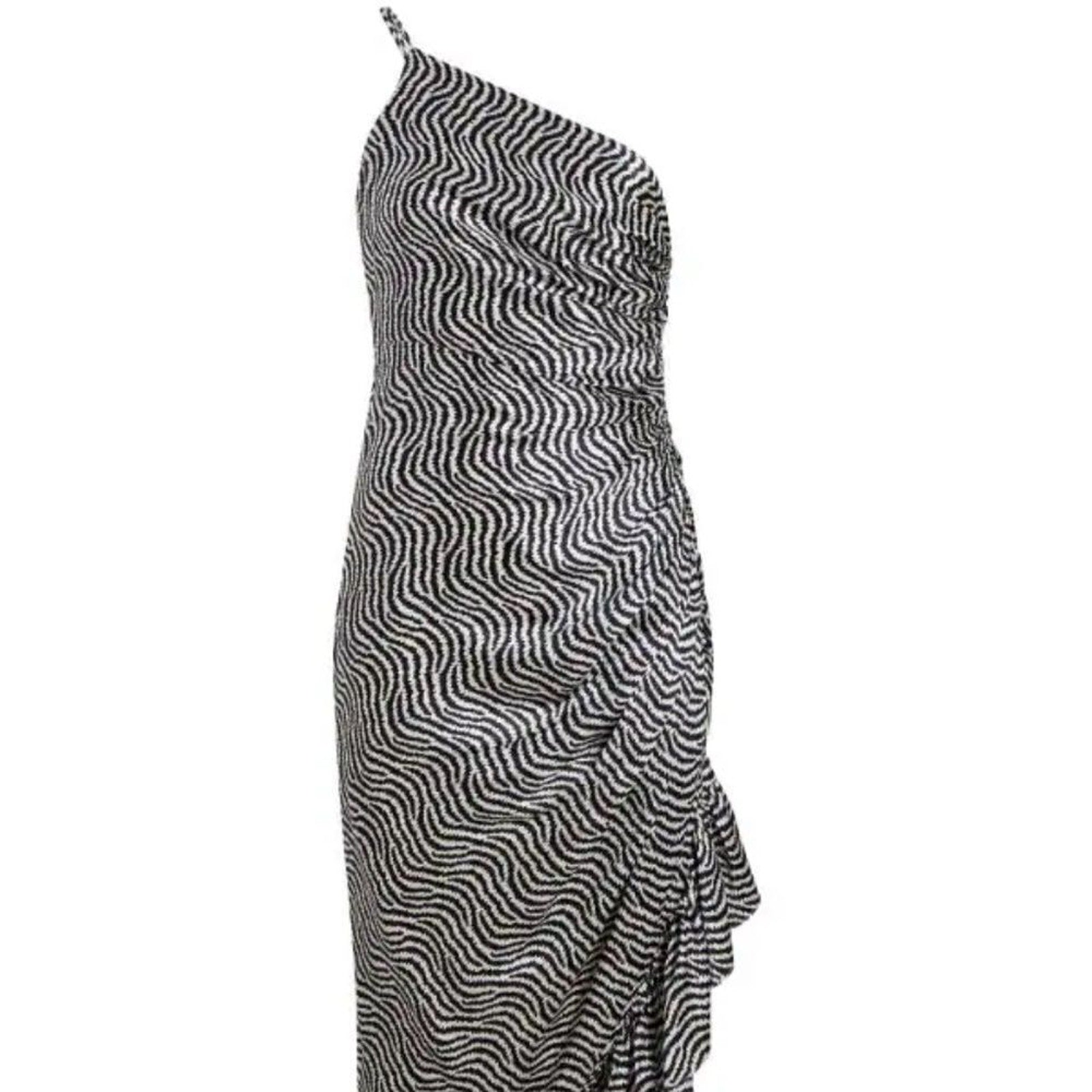 NEW Cinq A Sept Soliel one-shoulder ruffled dress