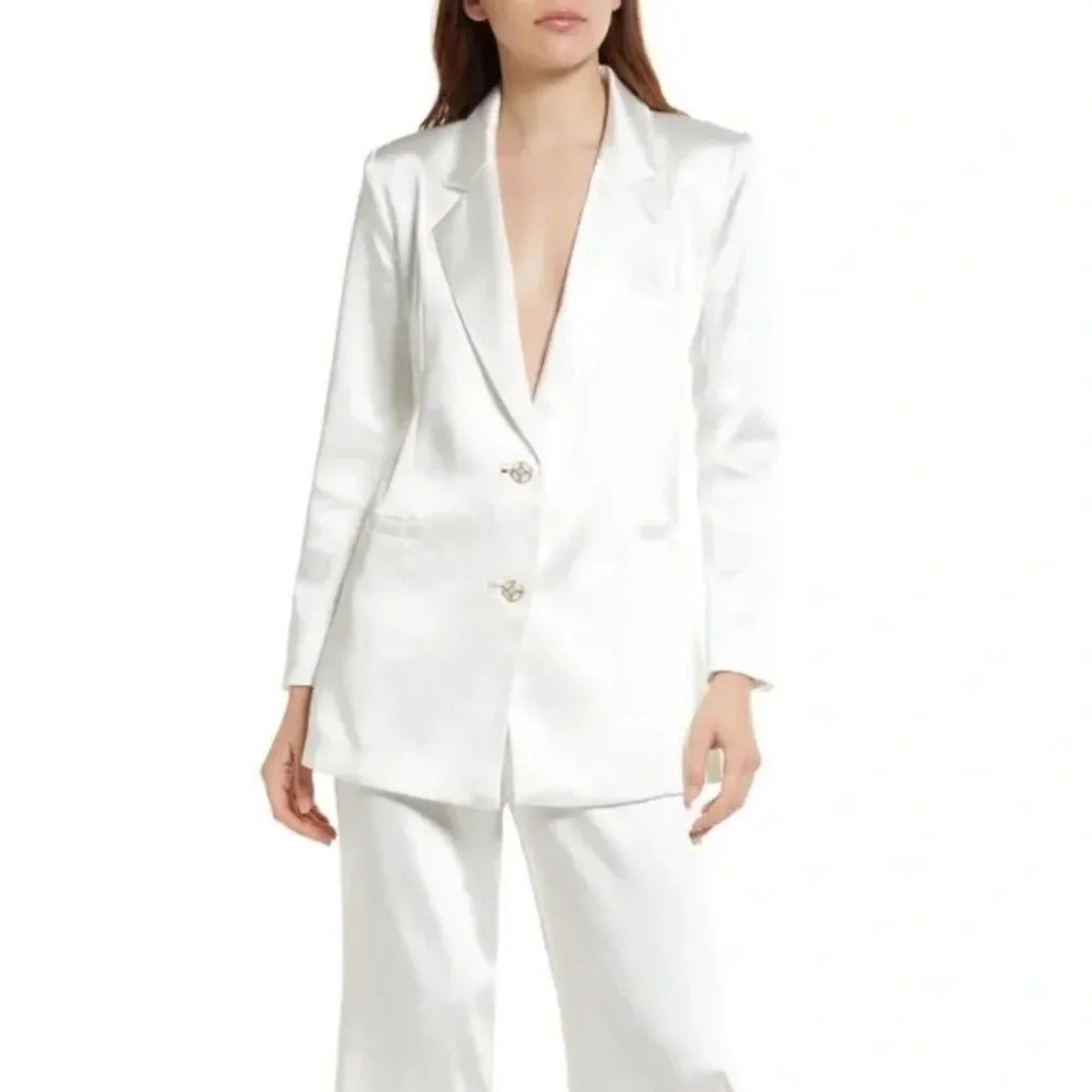 NEW ELLIATT Ridley Suit - Satin Blazer & Pants Set - Size S