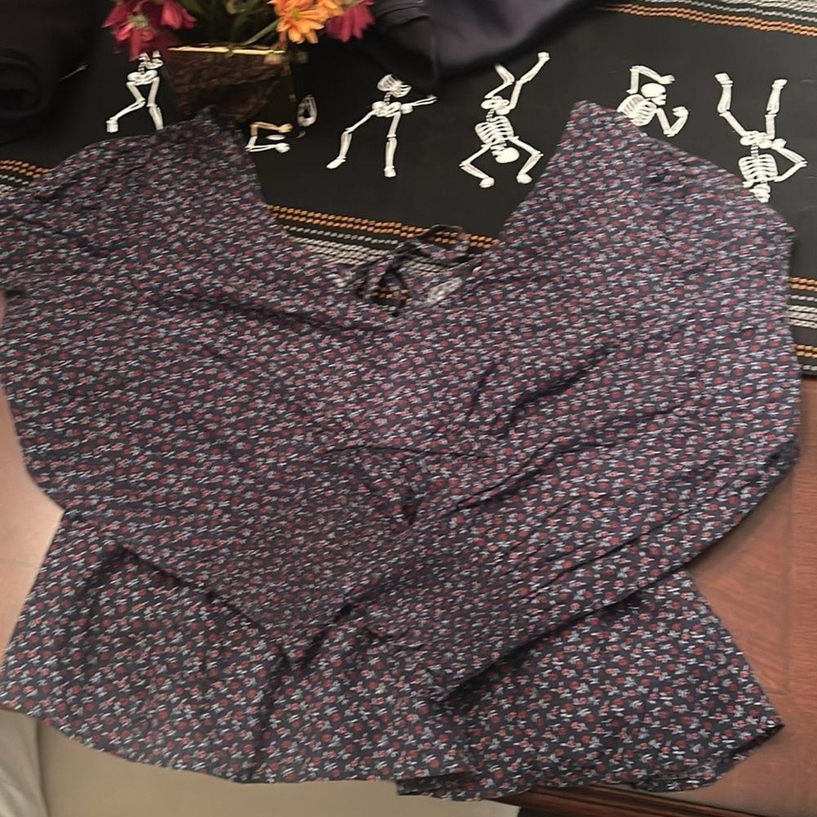 NWT Madewell Tie-Back Peplum Top in Campden Daisies - size large