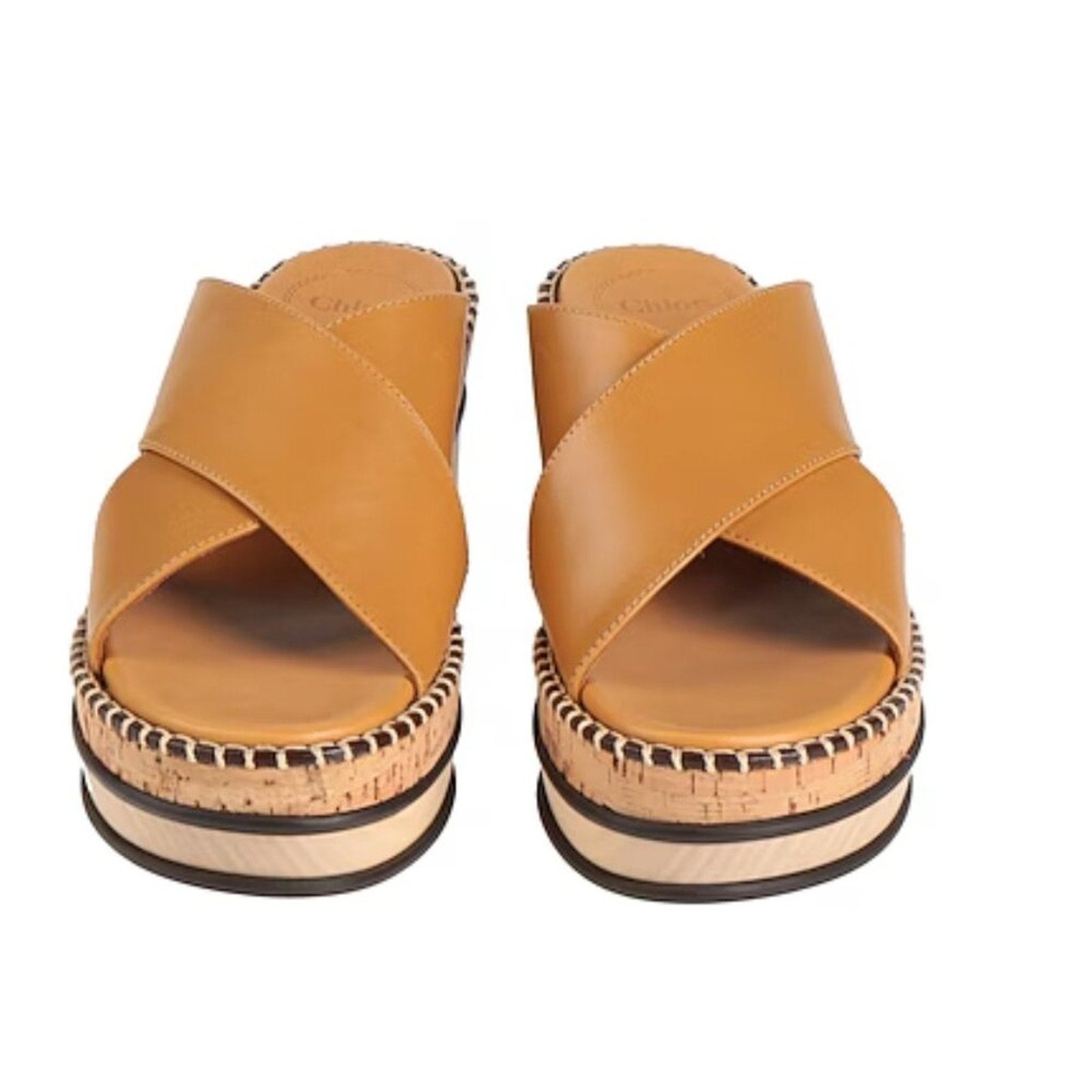 Chloe Women's Brown Camel Sandals Leather - 39