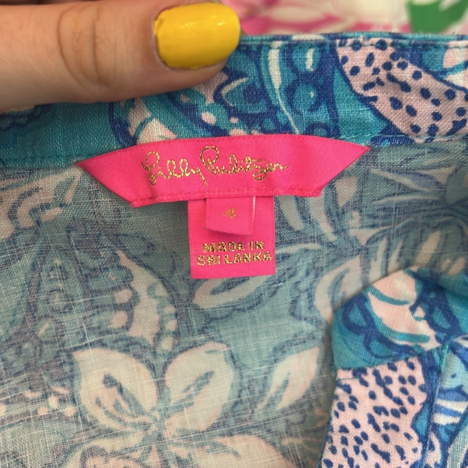 NEW Lilly Pulitzer Women's Mialeigh Elbow Sleeve Linen Top - size 4