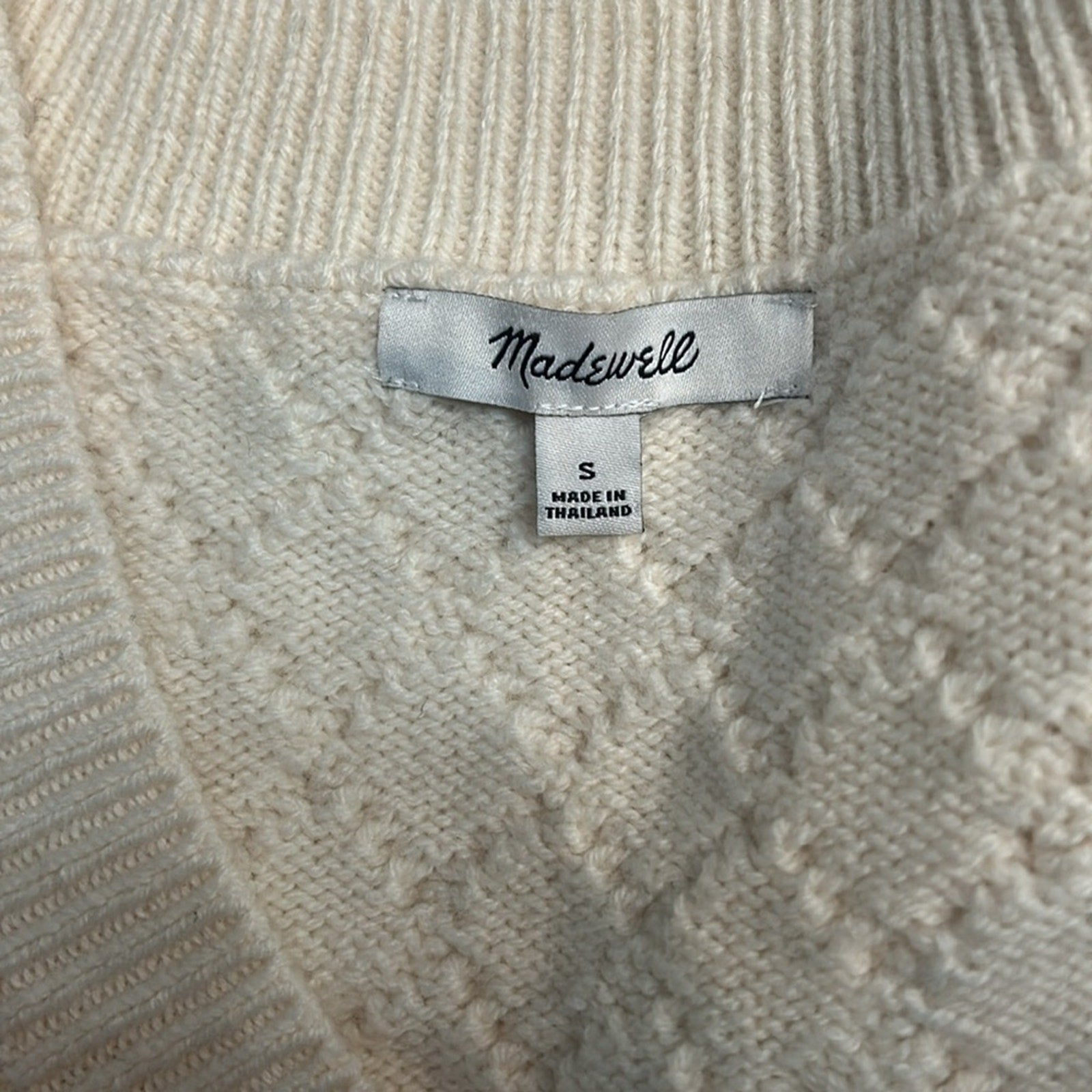 NEW Madewell Cable-Knit V-Neck Sweater Vest - size small