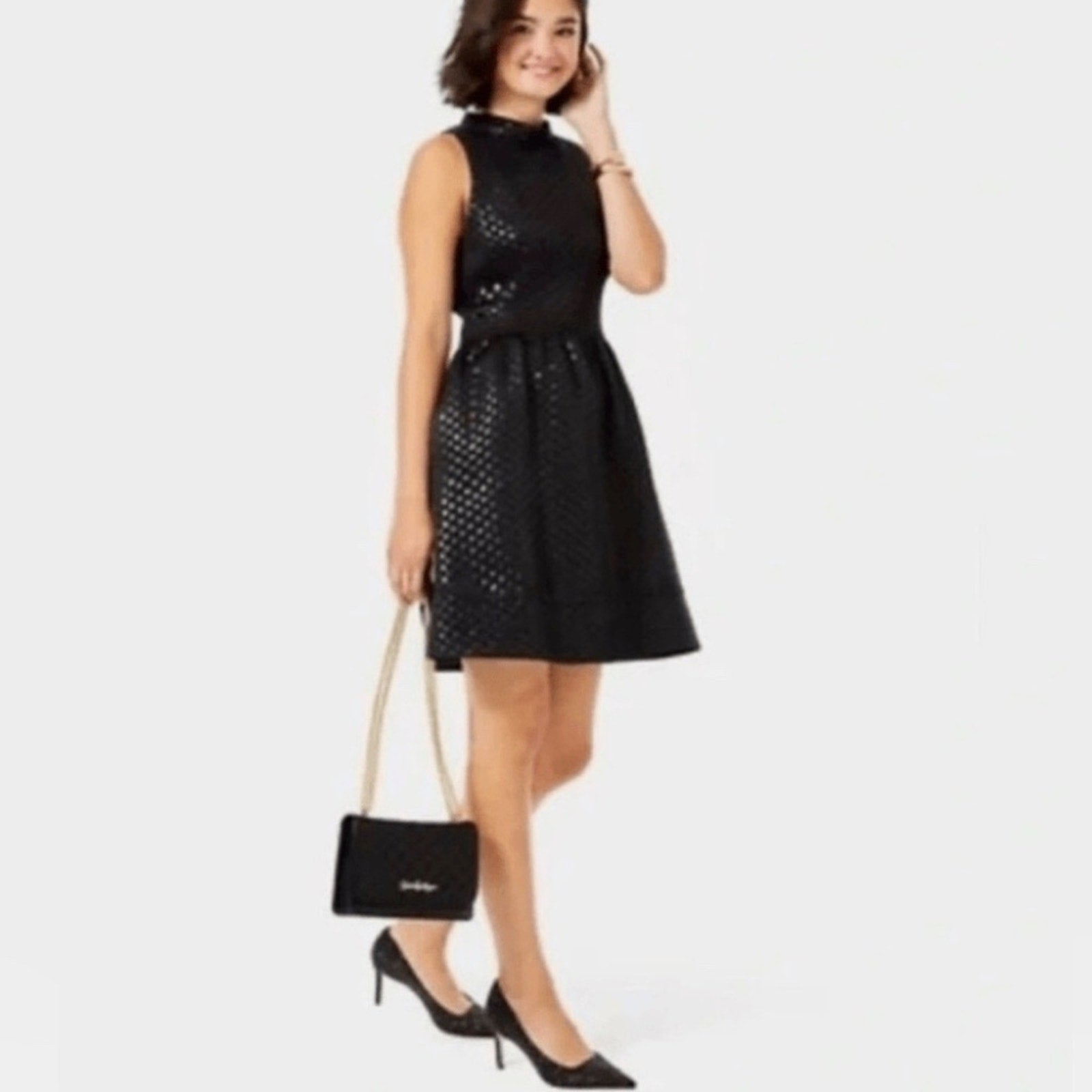 NWT Lilly Pulitzer Zaria Dress Onyx Polka Dot Jacquard - size 8