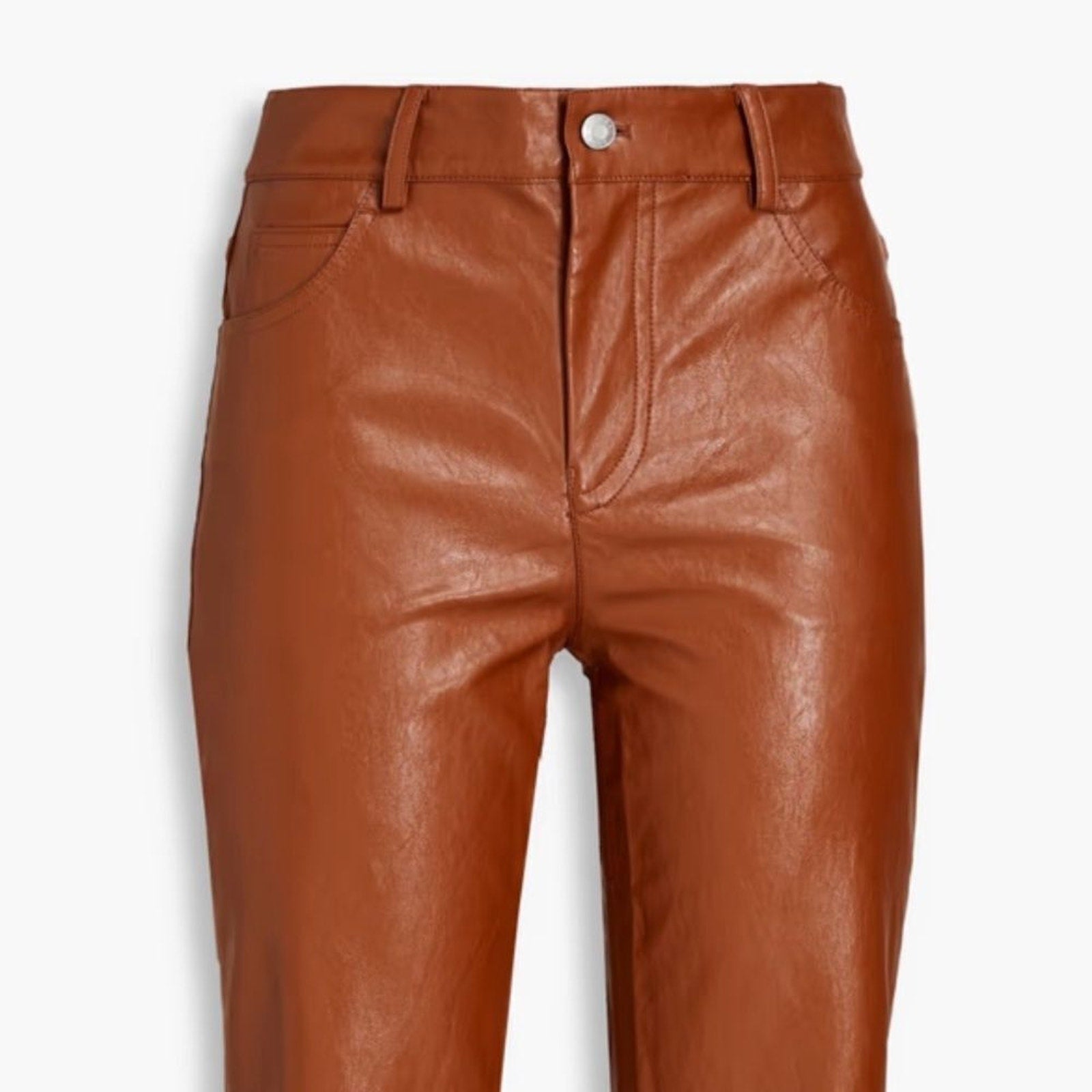 NEW A.L.C. Freddie VEGAN LEATHER Pants in Cognac - size 8