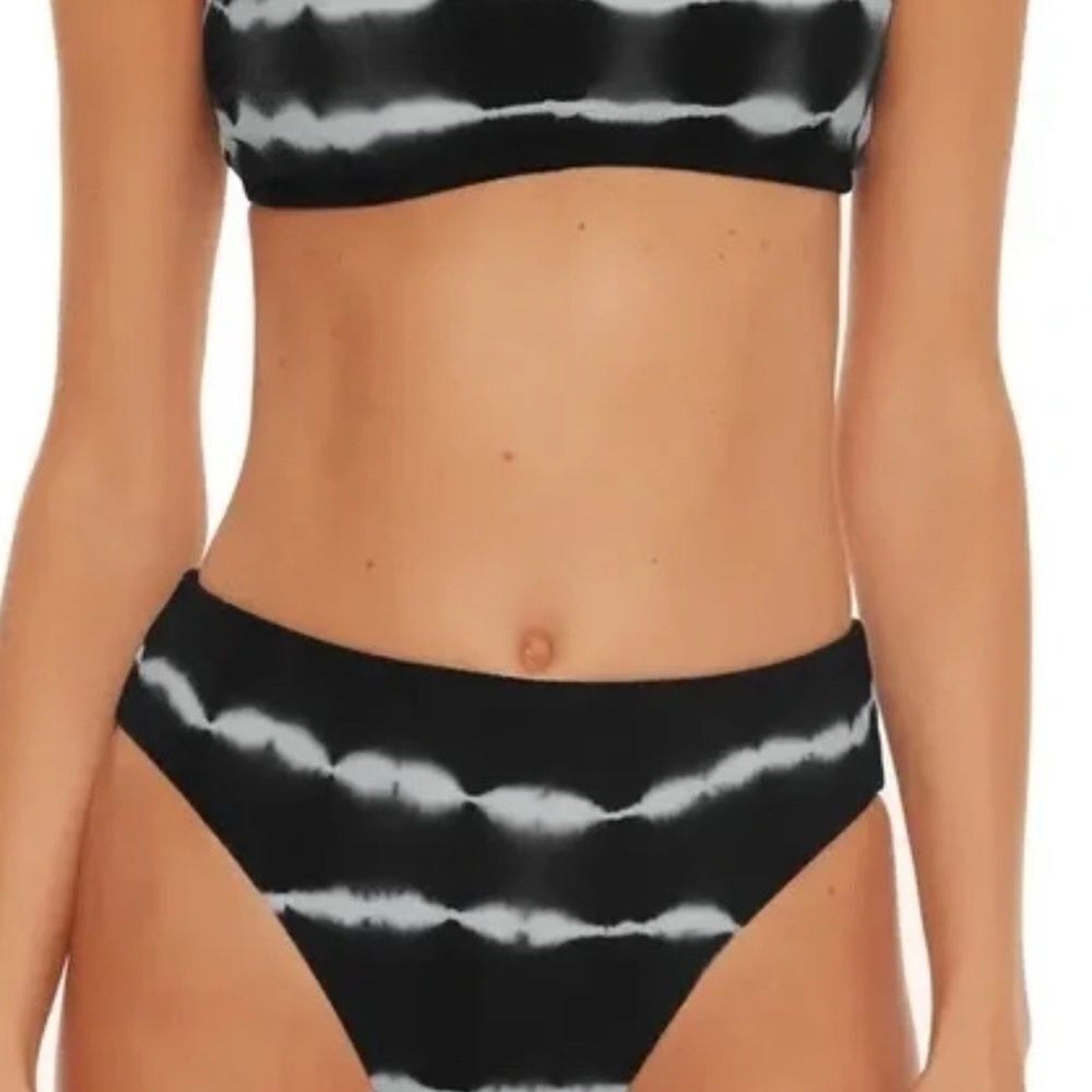 NWT Becca Iconic Swim High Waist Bikini Bottoms Black - size Large