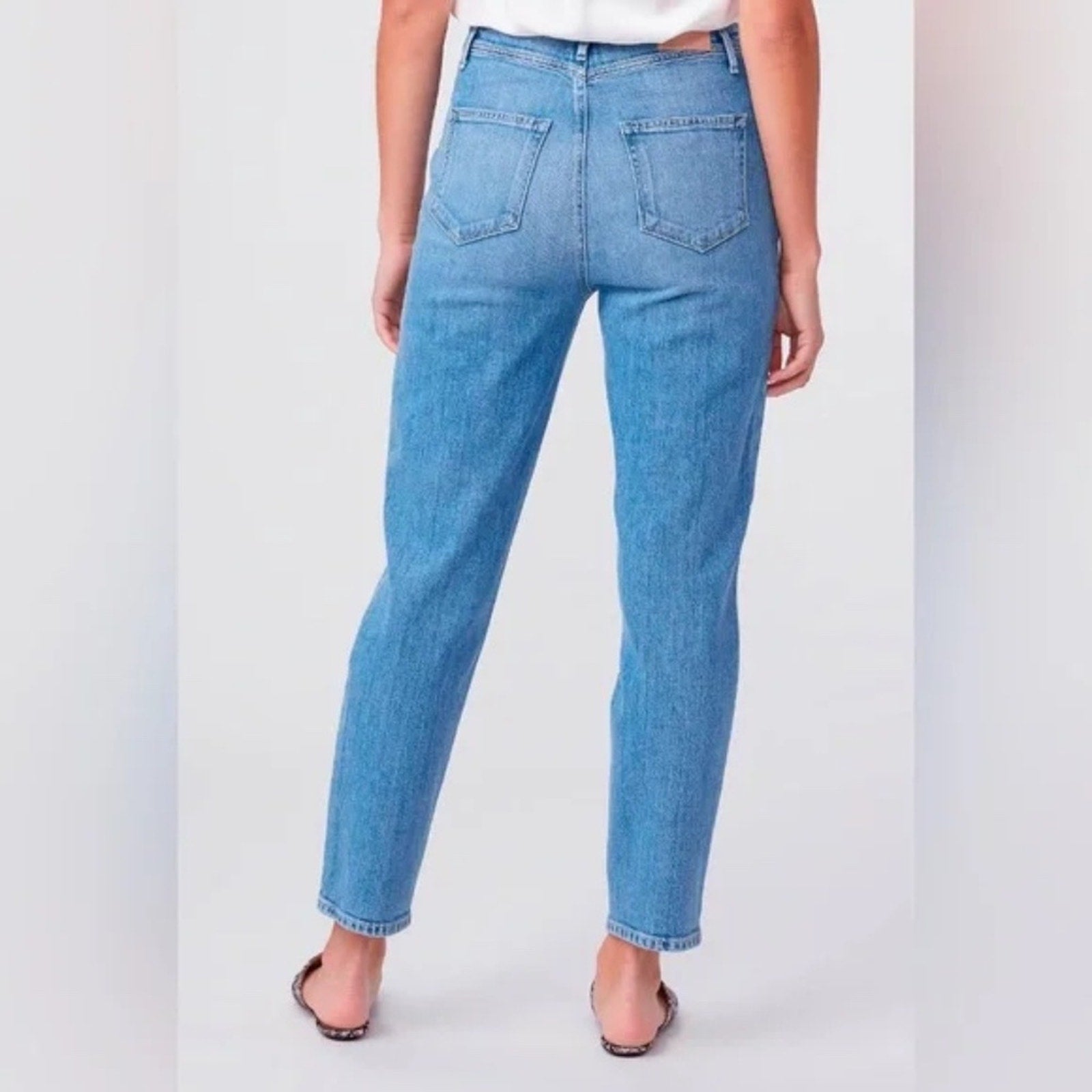 Paige Denim Sarah Straight Ankle Jeans Rumee Pleated Double Button - size 28