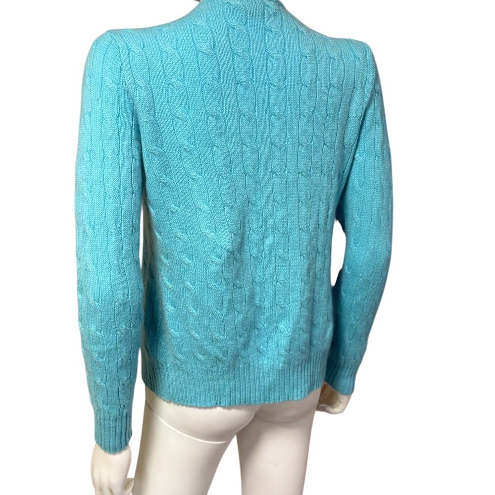 BLACK LABEL RALPH LAUREN Cashmere Cable Knit Cardigan - size M