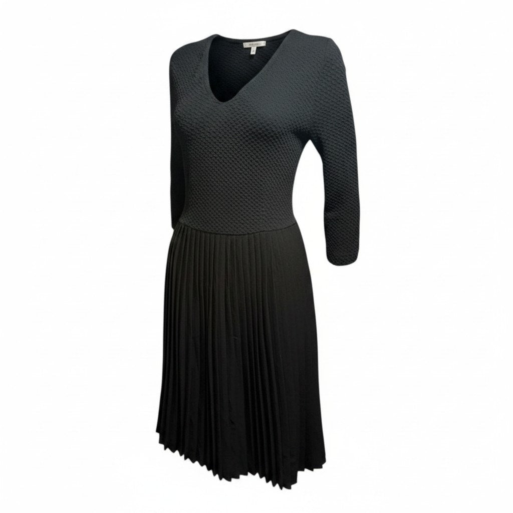 Ganni Vintage Pleated Black Dress - M