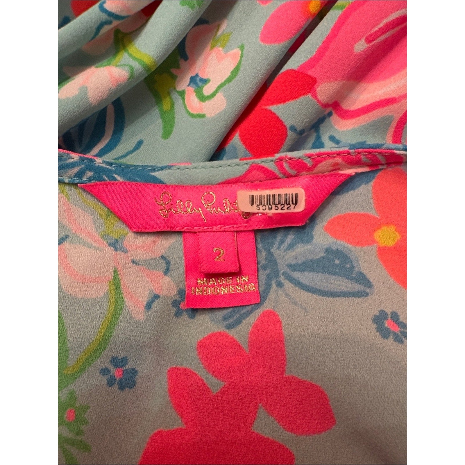 Lilly Pulitzer Maryanne Surf Blue Luscious Lions Fit Flare Dress - size 2