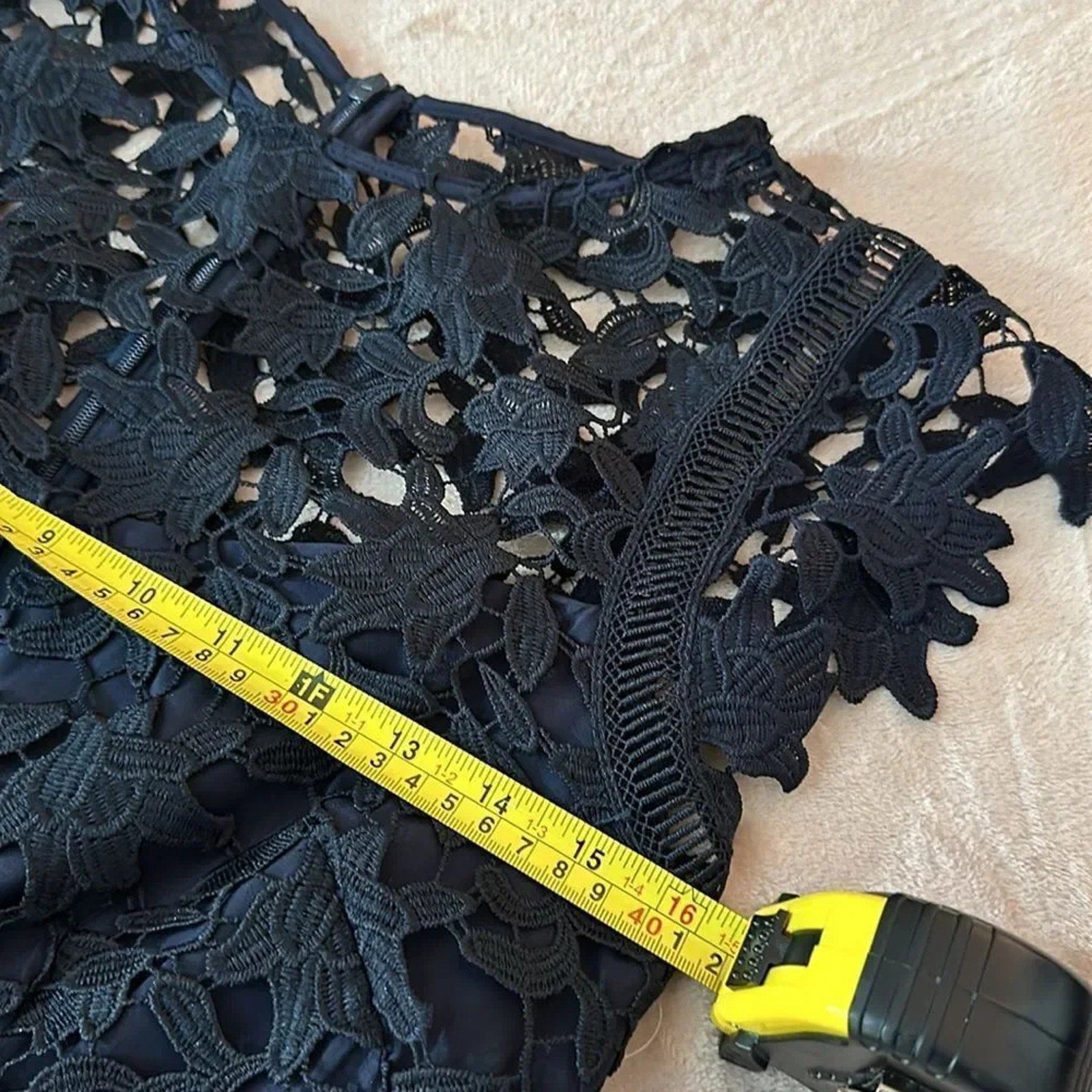 NWT Eliza J Navy Blue Lace Asymmetric Cocktail Dress - size 8
