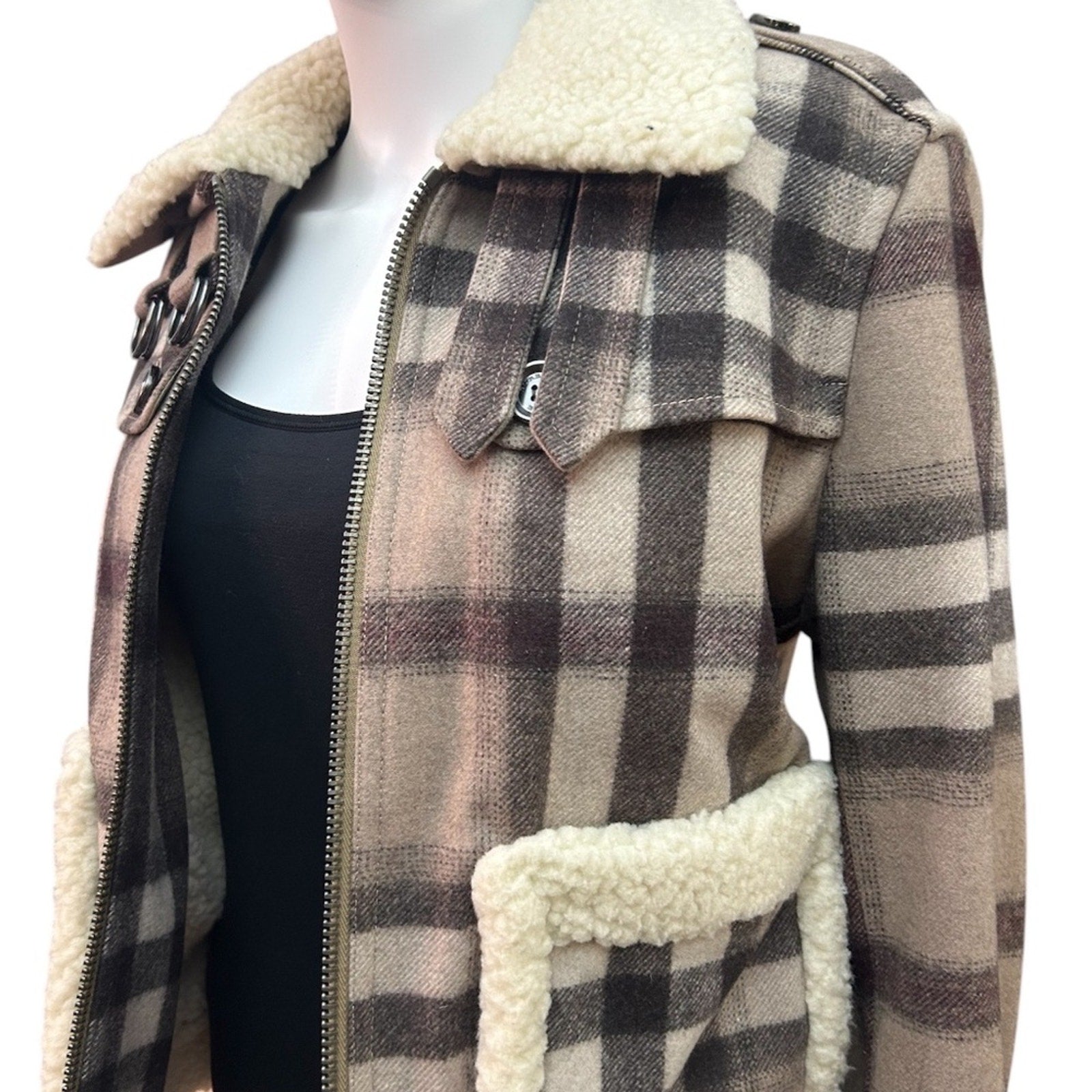 Burberry Shearling wool Jacket - size 8