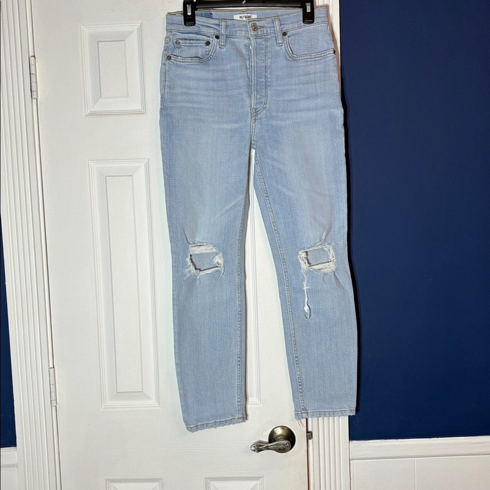 NWT RE/DONE 90's High Rise Ankle Crop in Blue Light - size 28