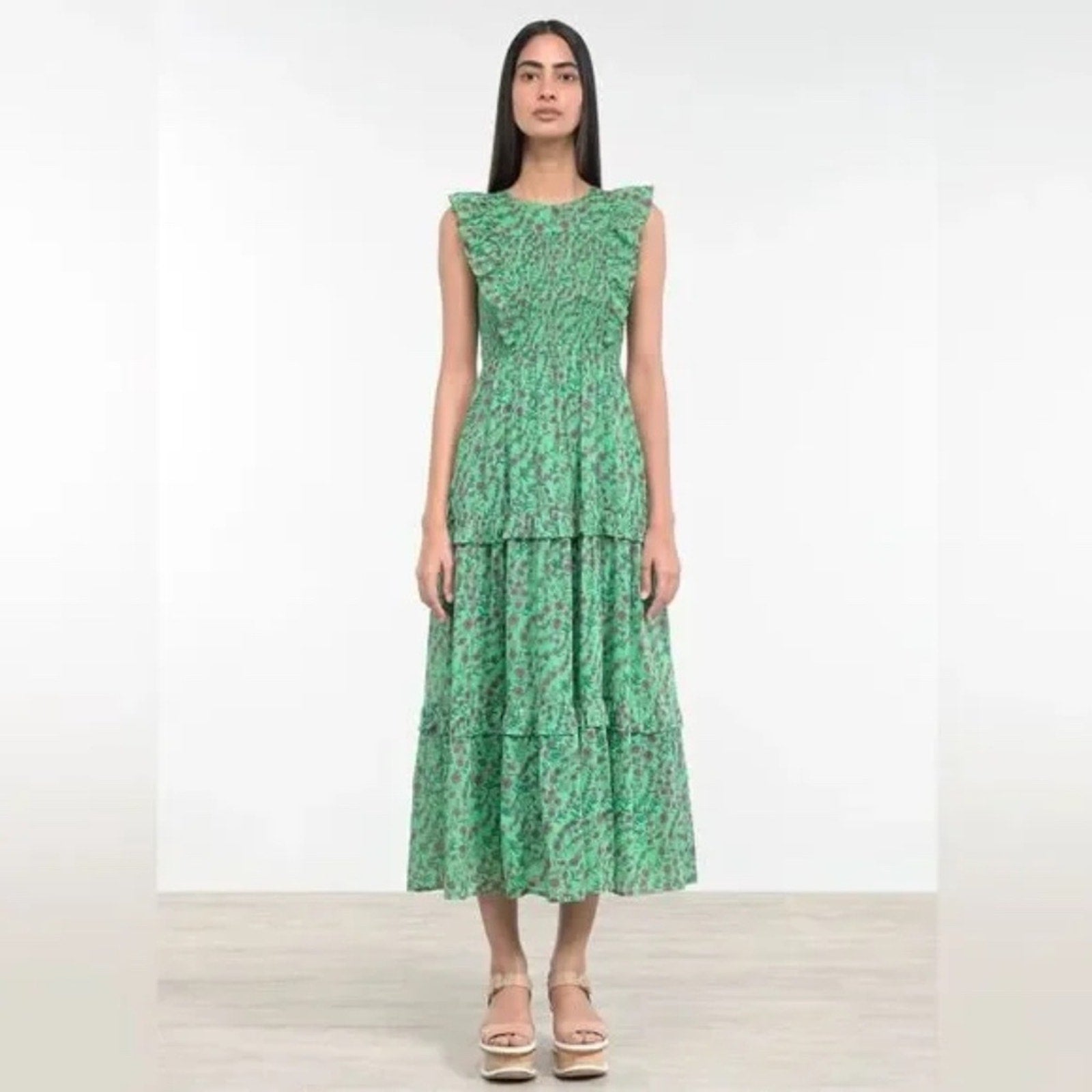 Banjanan Iris Tiered Ruffled Dress - size XS