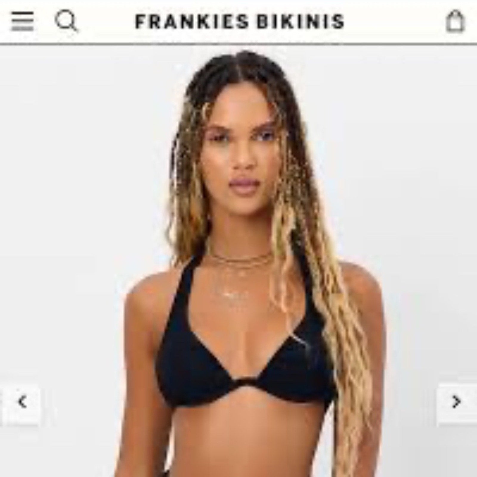 NWT Frankie Bikinis Stardust Ribbed Halter Bikini Top - size small