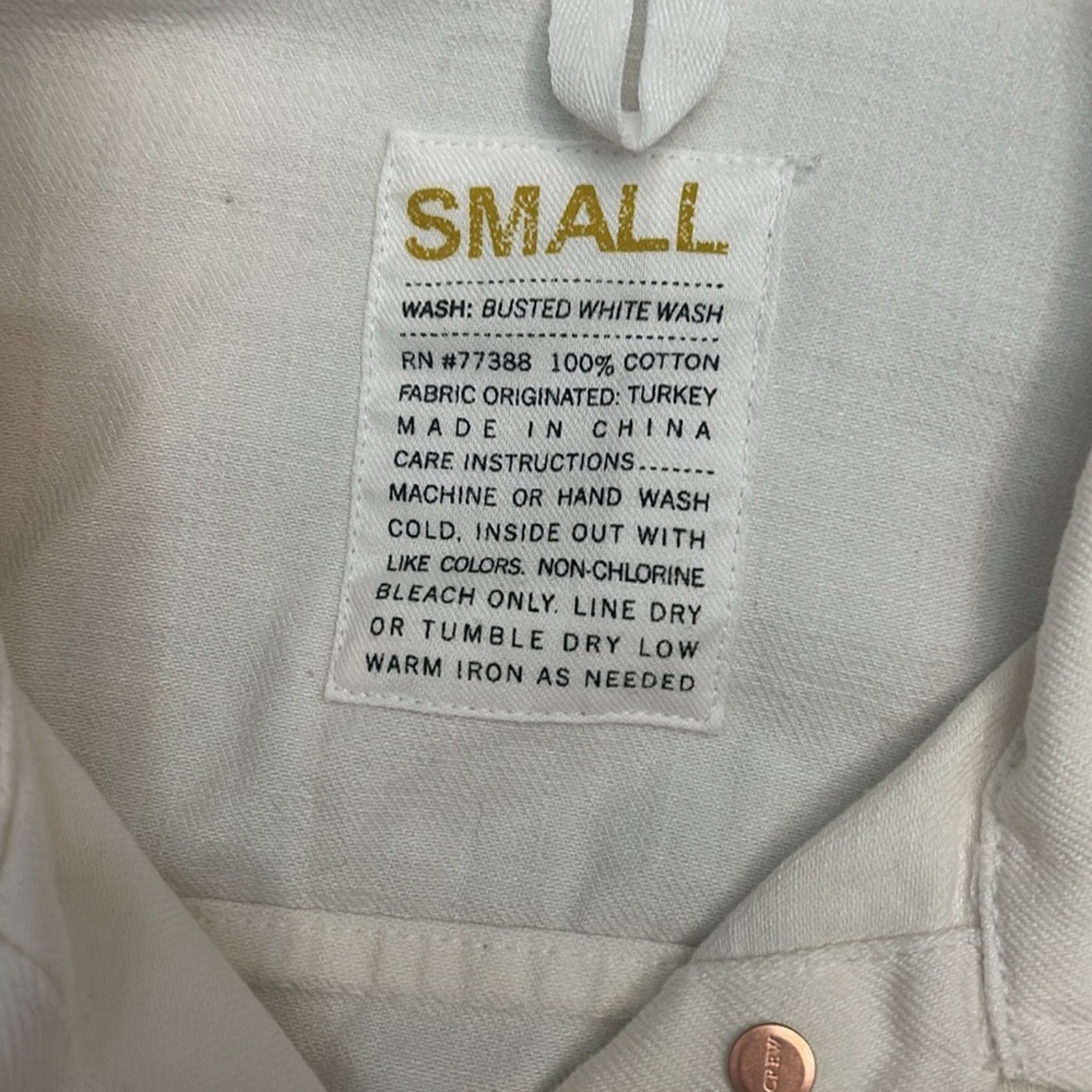 J Crew Nolita white denim jacket - size small