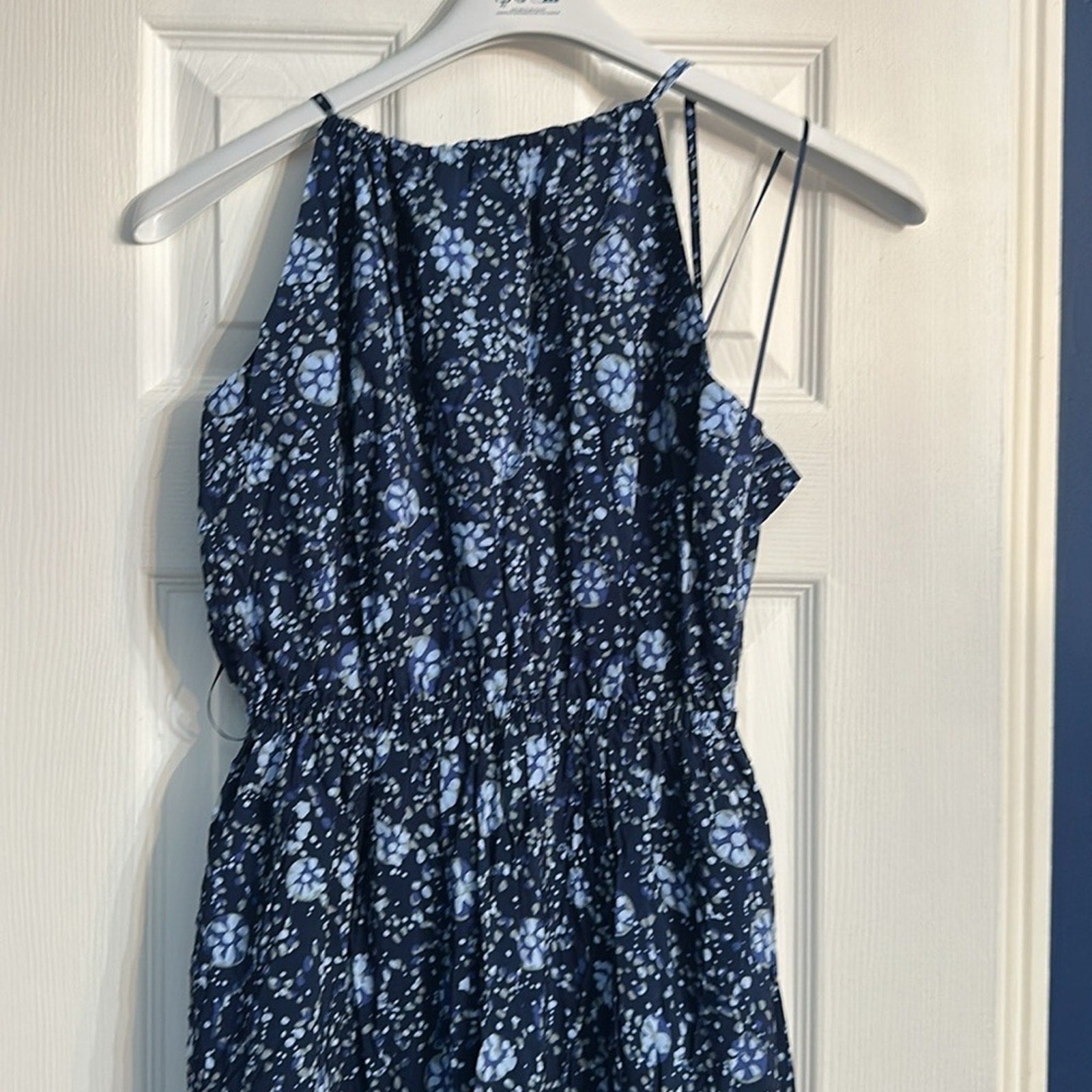NWT Madewell Cross-Back Halter Midi Dress Vineyard Medallion - size Large $148