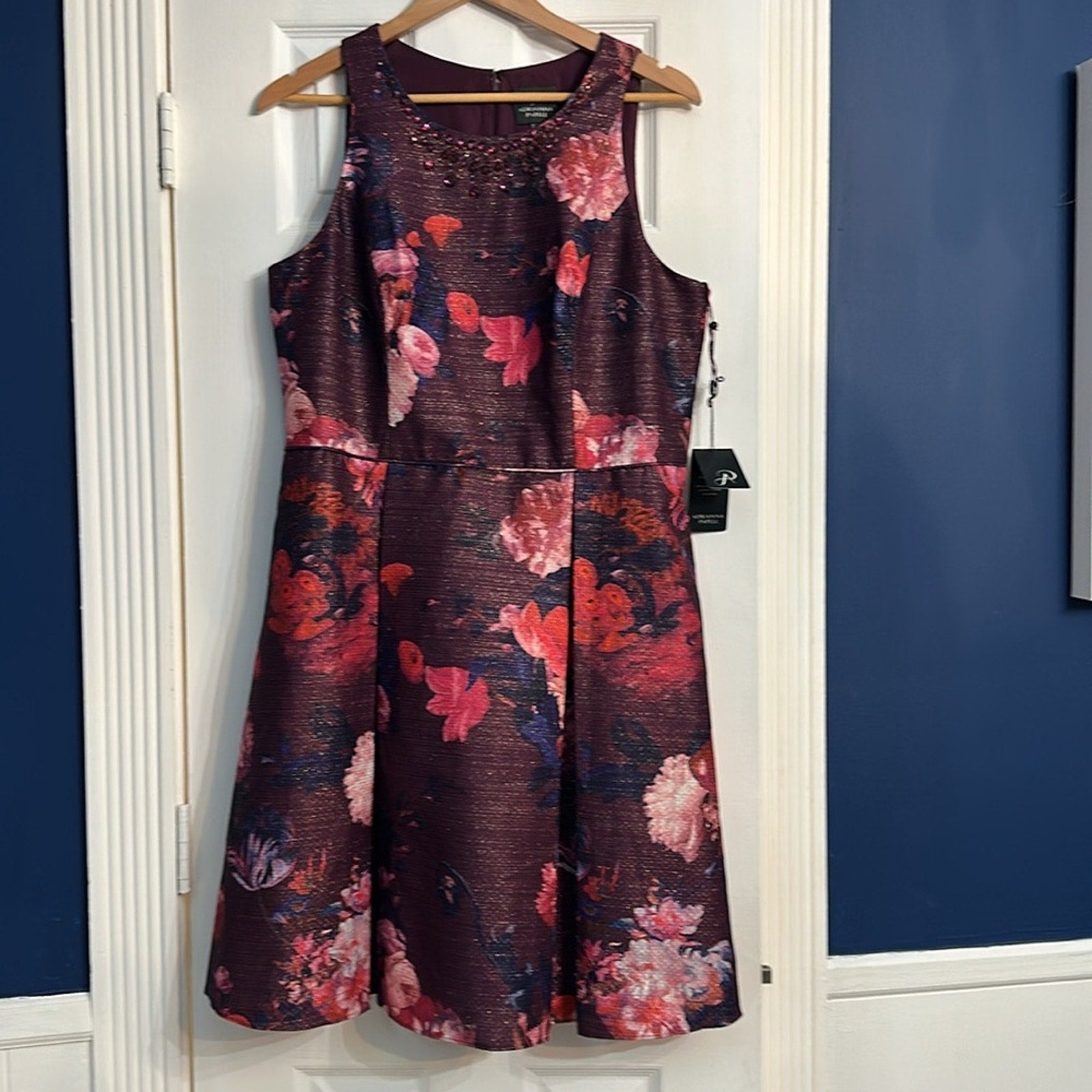 NWT Adrianna Papell Printed Woven Fit and Flare - size 14