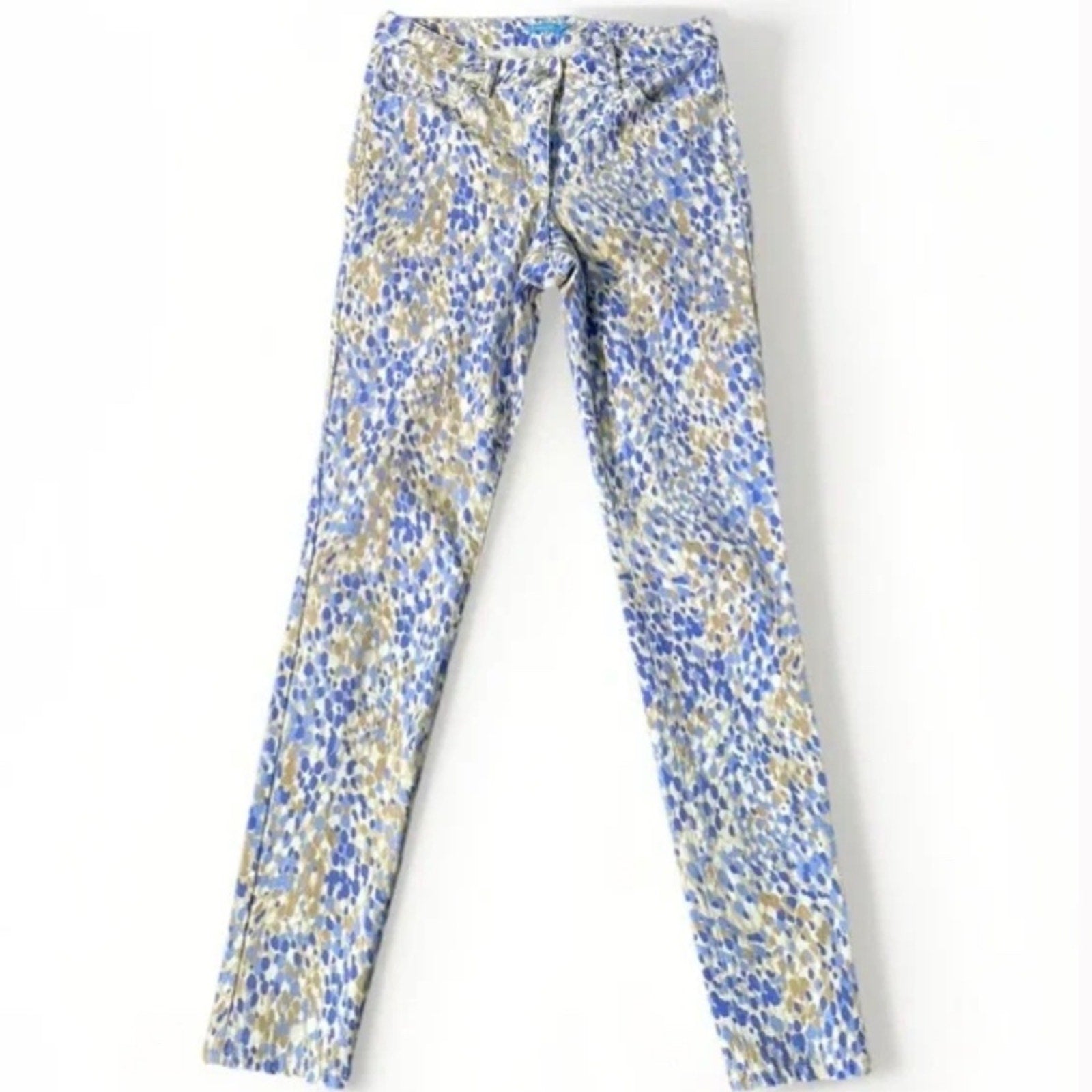 J.Mclaughlin Lexi Jean Women's Watercolor Blue Tan White Print - 2