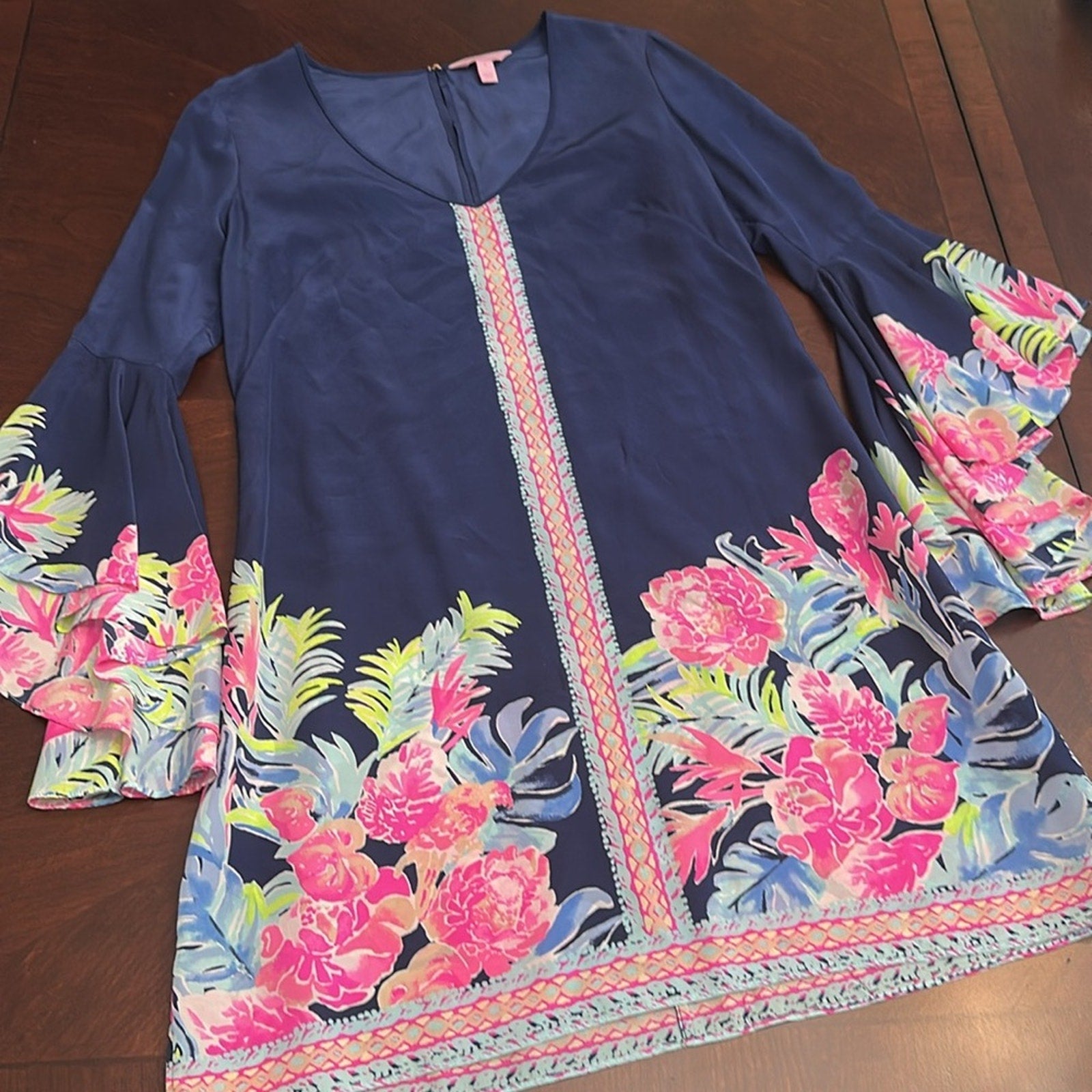 Lilly Pulitzer Tropicolada Rosalia Silk Dress Womens Size 2