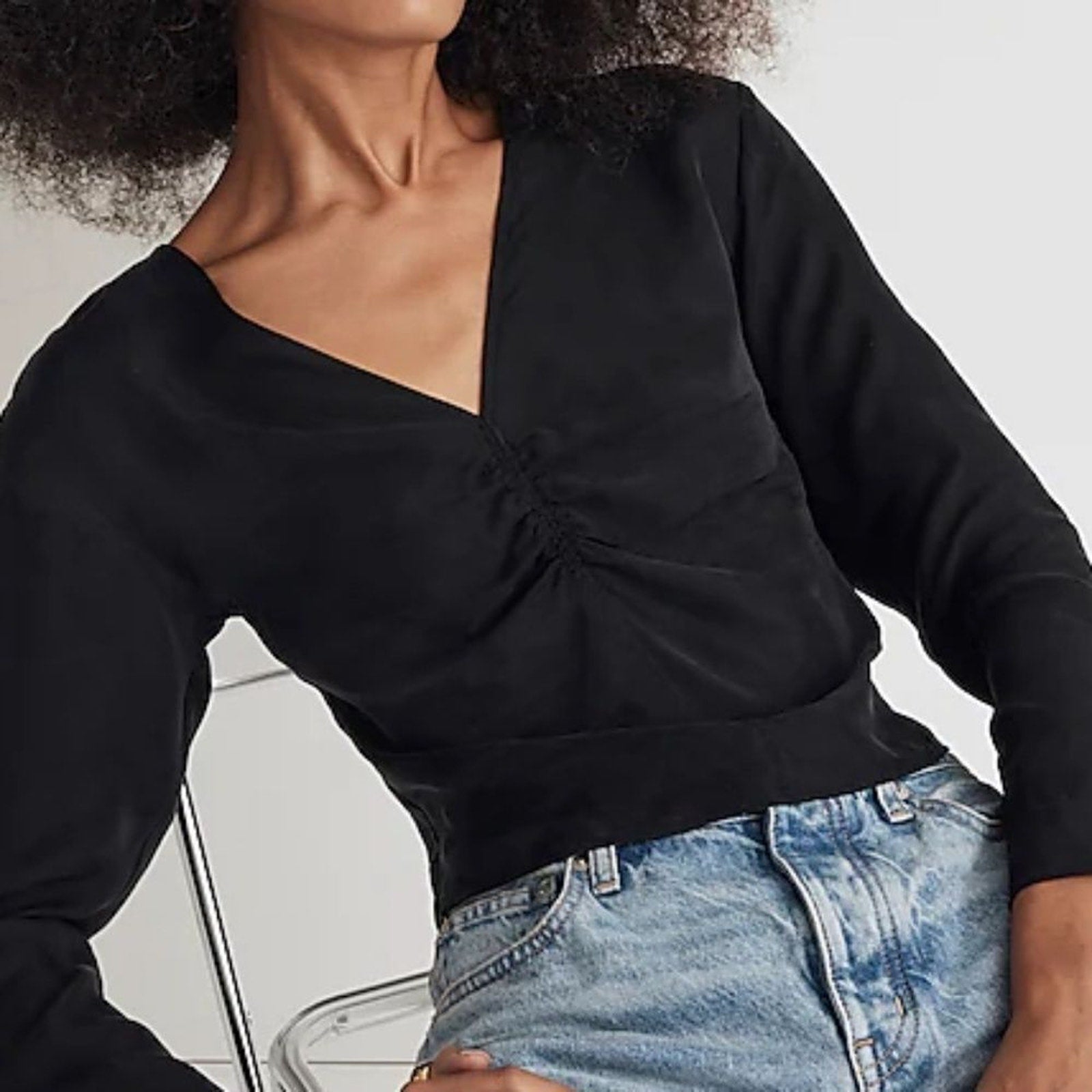 NWT Madewell Brushed Ruched-Front Top - size 2