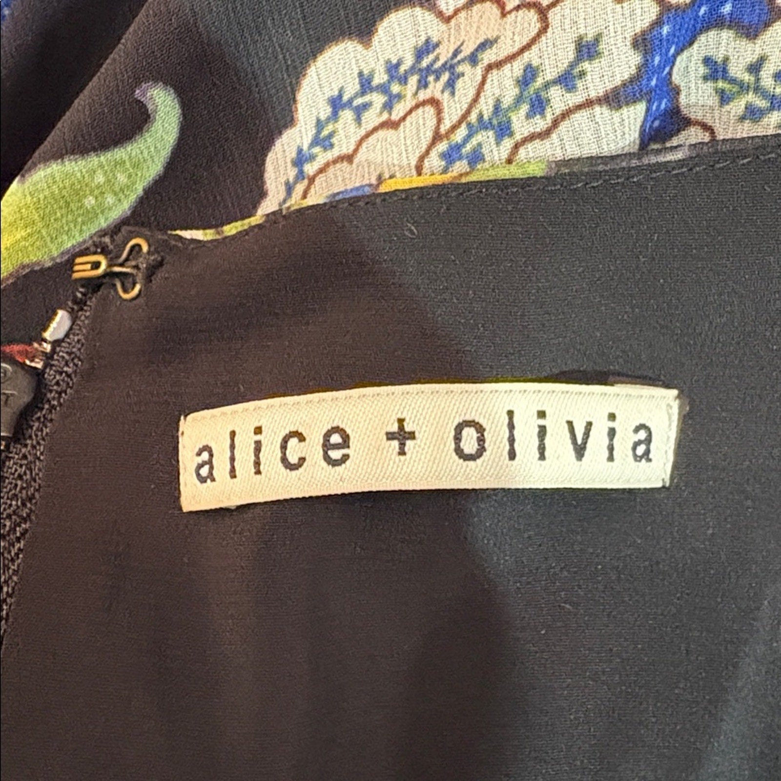 ALICE + OLIVIA Cay Alder Floral Printed Mini Dress - size M