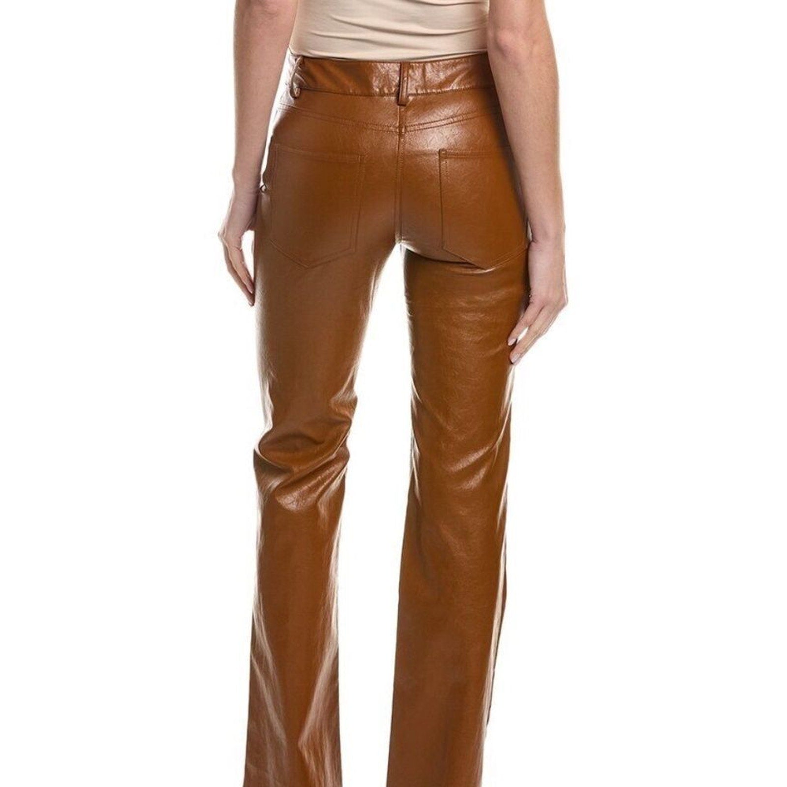 NEW A.L.C. Freddie VEGAN LEATHER Pants in Cognac - size 8