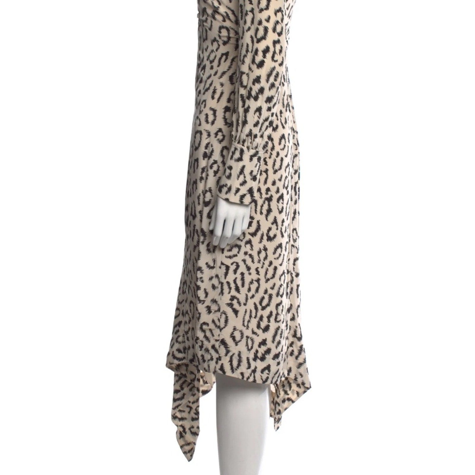 ALC | Eden Leopard Print Zip Front Silk Dress - size 0