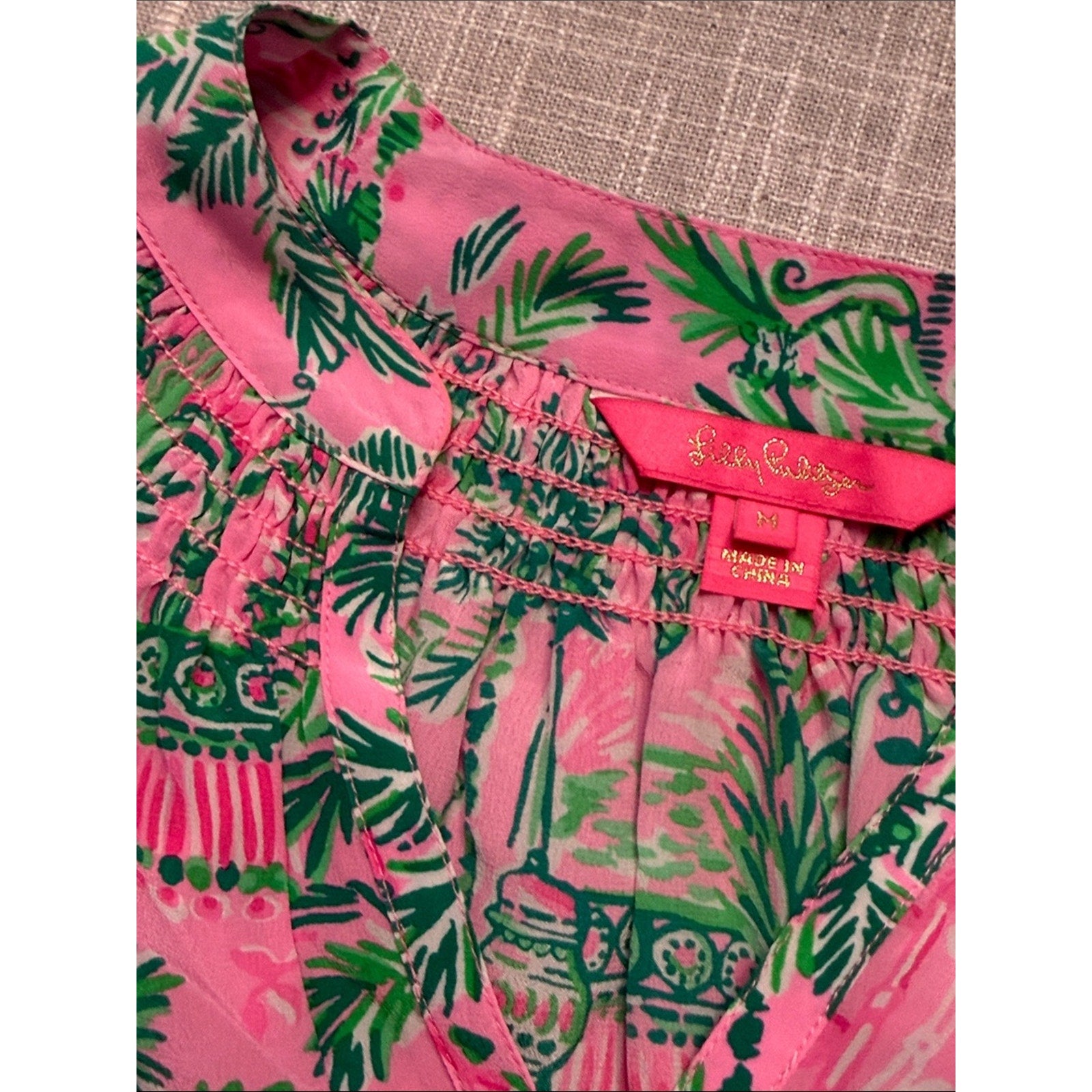 Lilly Pulitzer Elsa Silk Top in Baby Always Worth It - M 🌟