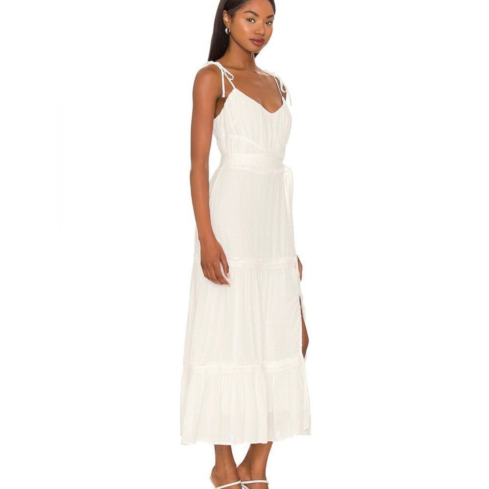 NWT Paige Inesa Midi Dress in White - size large
