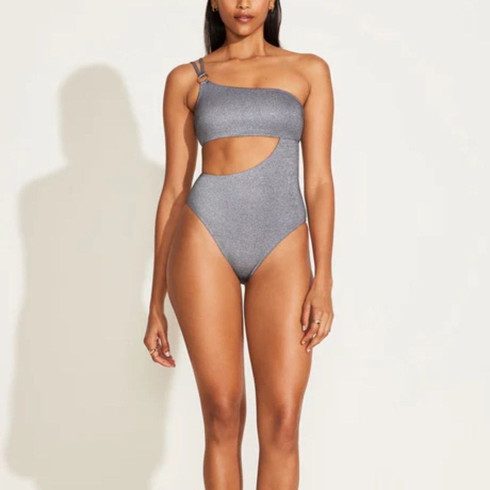 NEW Vitamin A Cosmo One Shoulder One Piece - Twilight Metallic - size Large