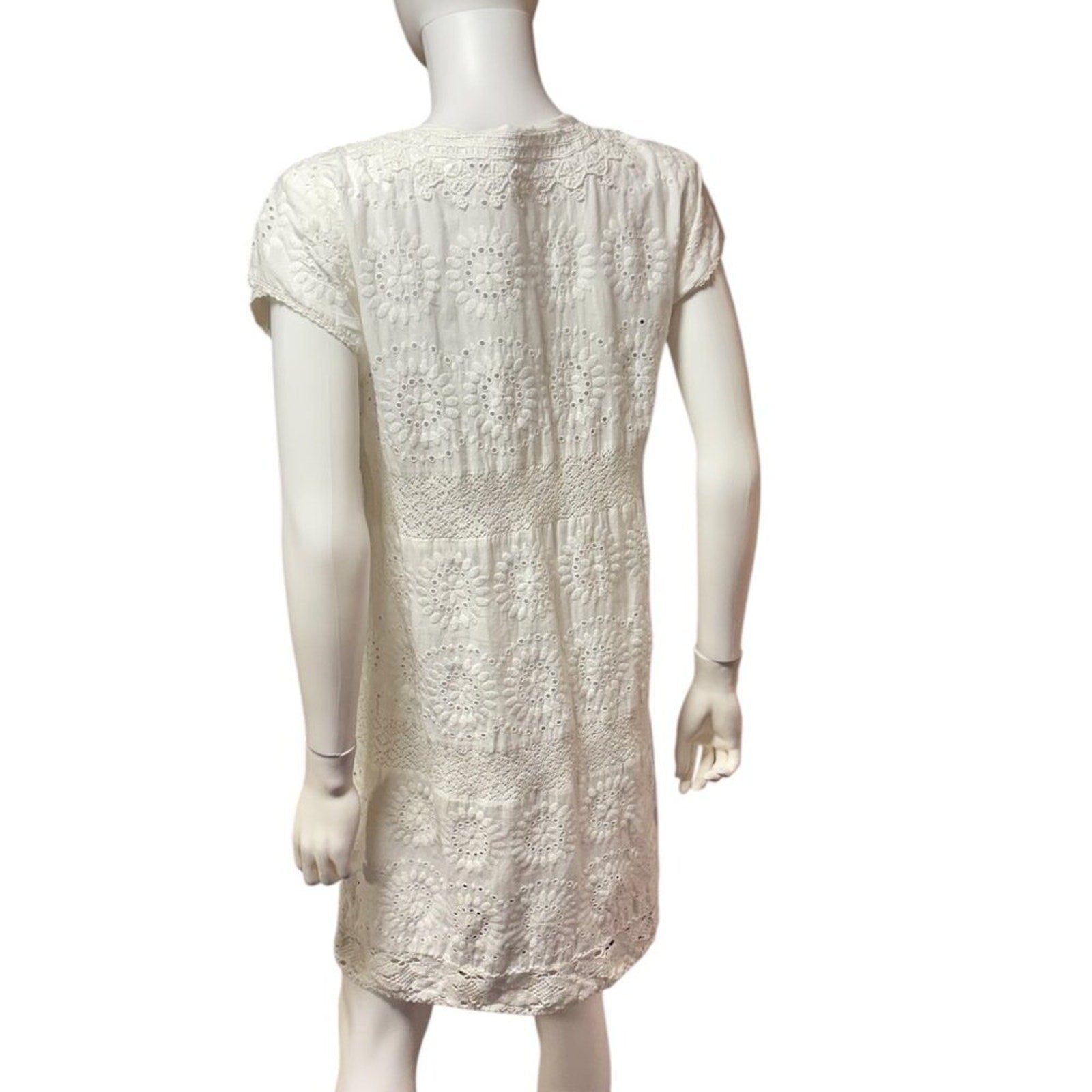 Calypso St. Barth White Lace Cotton Mini Dress - M