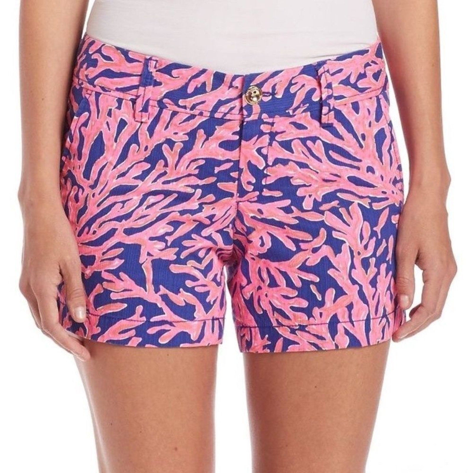 NWOT Lilly Pulitzer Callahan Shorts Coral Print - size 4