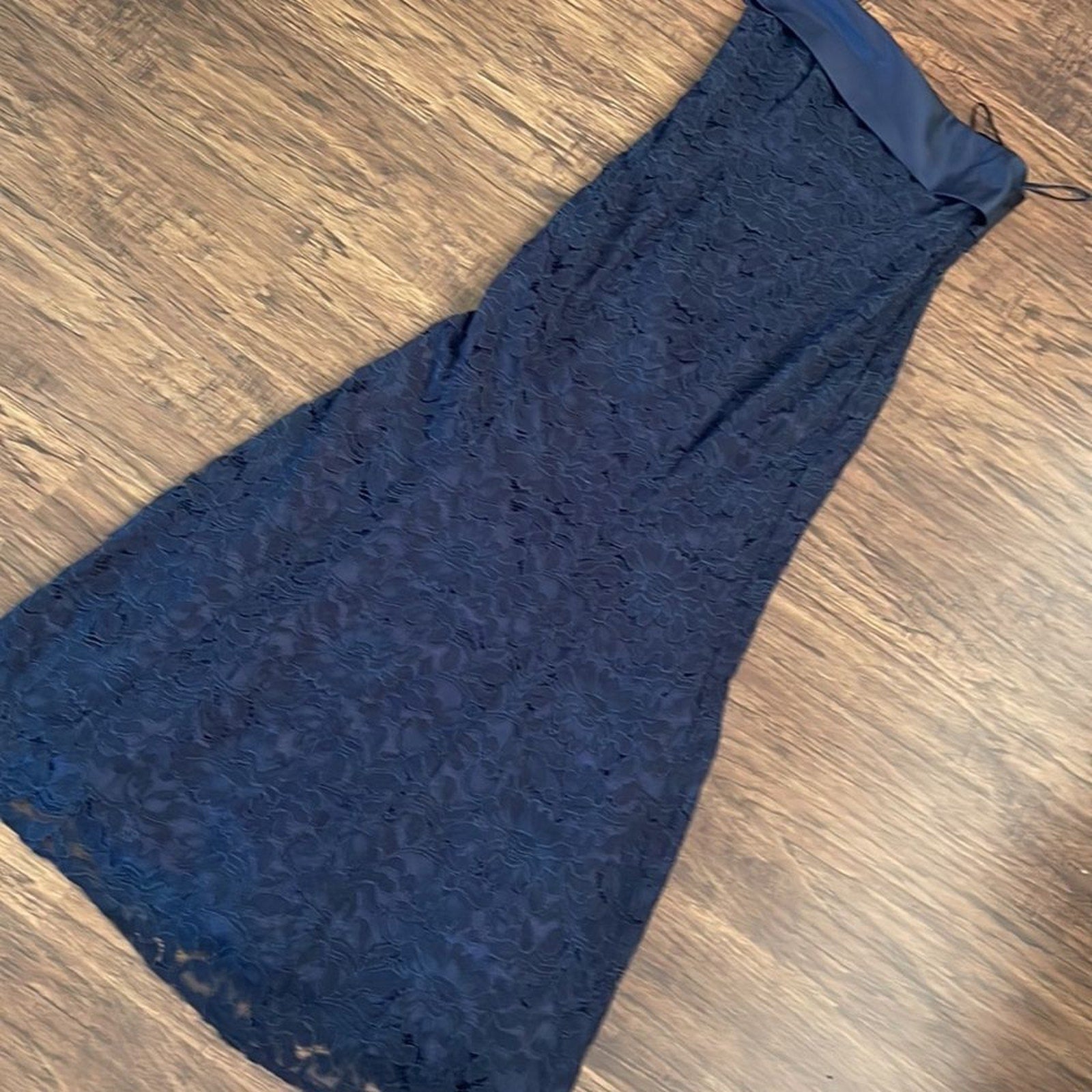 NWOT ELIZA J One Shoulder Satin Band Lace Overlay Mermaid Gown - size 14