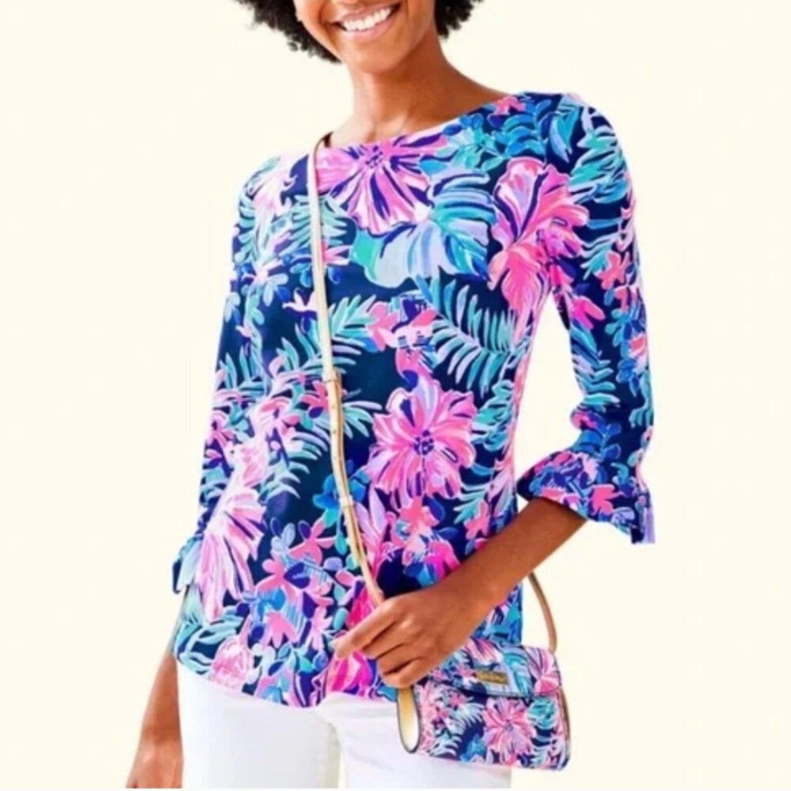 Lilly Pulitzer Waverly Cotton Top in Garden Getaway - S