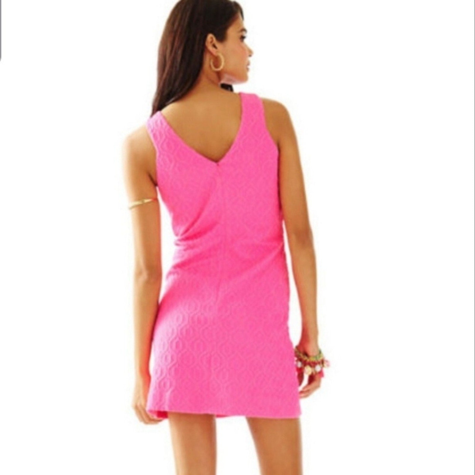 Lilly Pulitzer mango retro knit jacquard tropical pink dress - size small