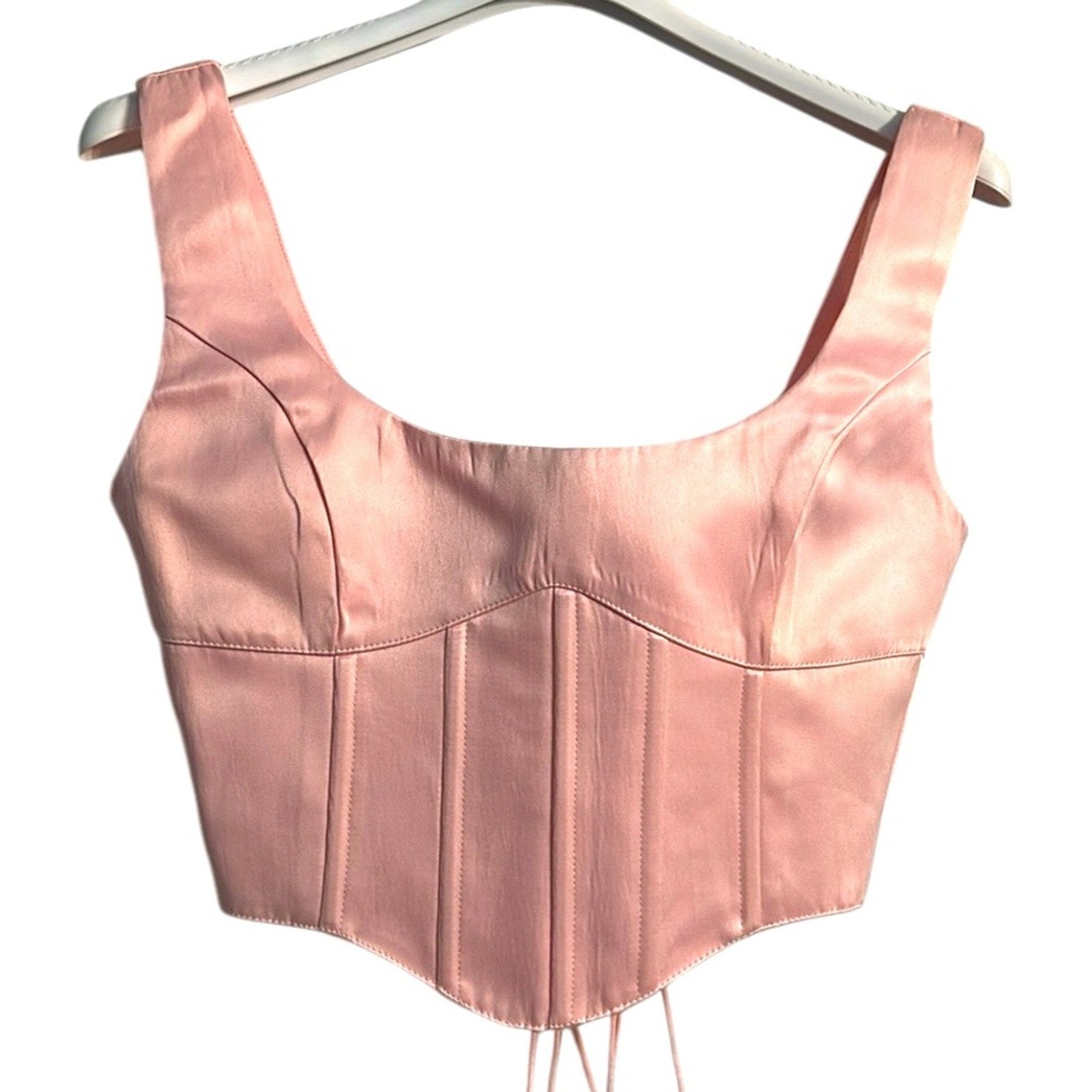 Danielle Guizo Satin Lace Up Bustier Corset - Medium