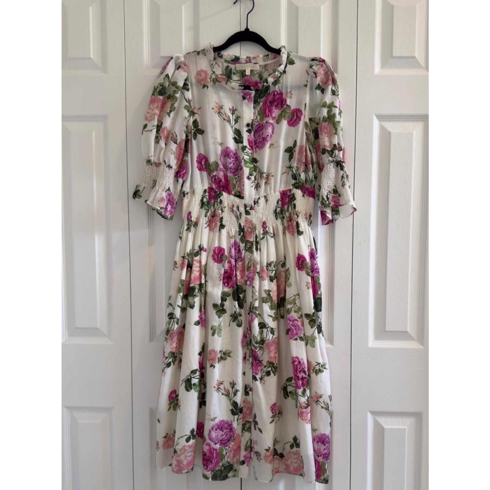 LoveShackFancy Cristabel Floral Silk Matte-Satin dress - XS 🌟